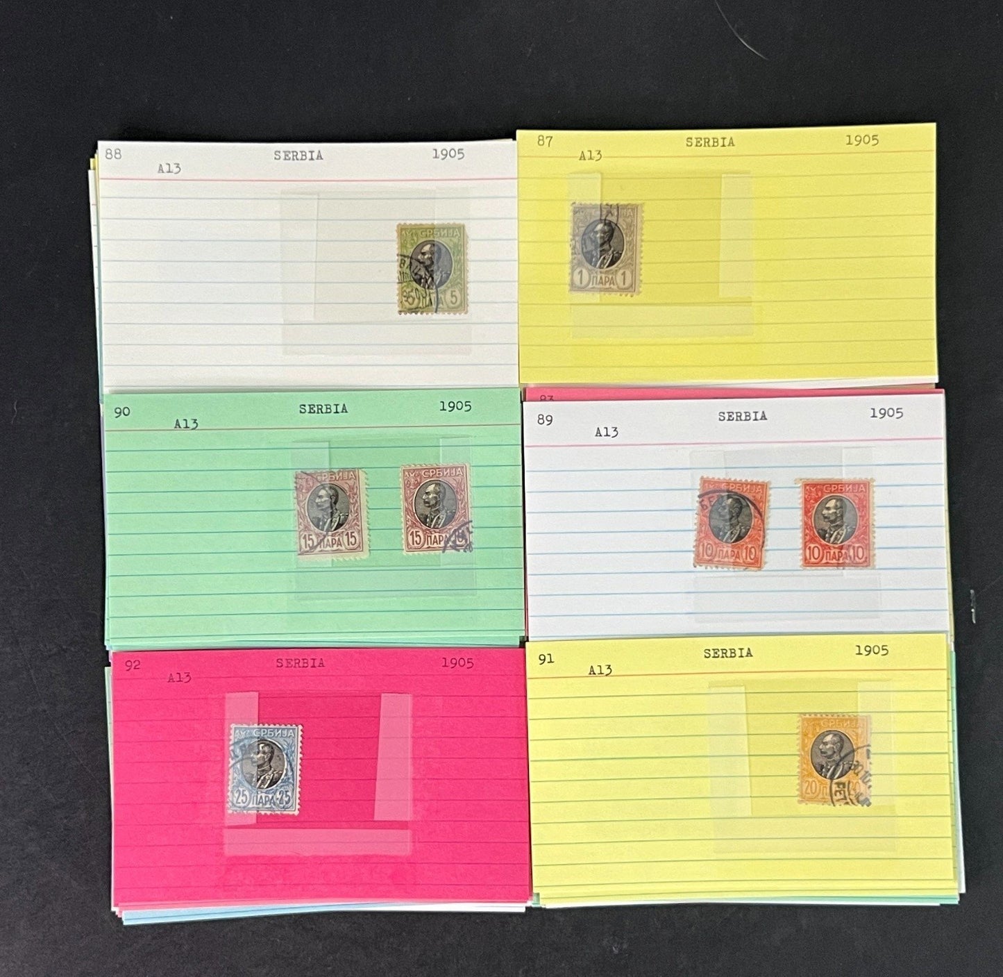 Serbia Stamp Collection on Dealer Cards $164 CV ZAYIX 0825CB414613