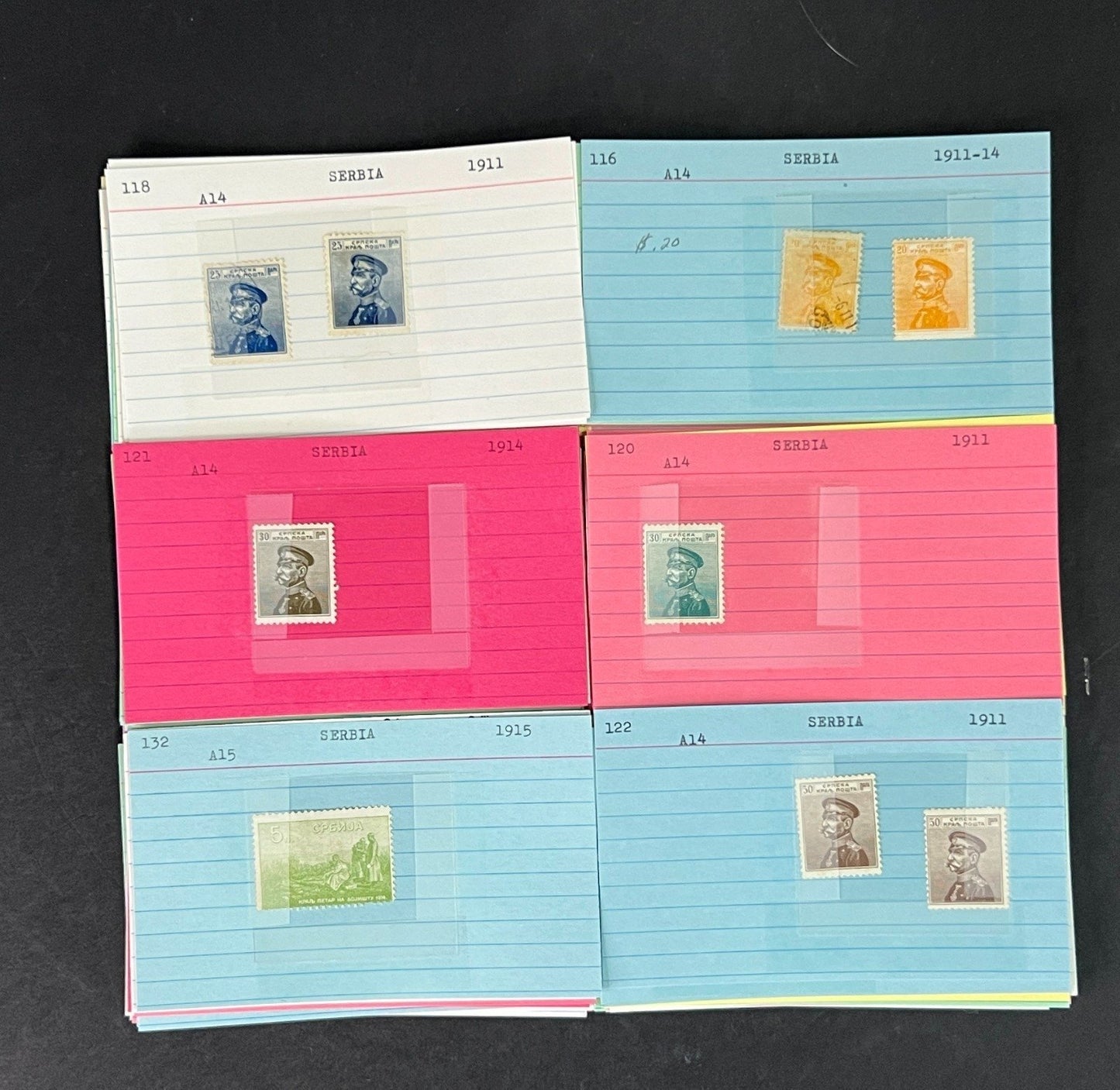 Serbia Stamp Collection on Dealer Cards $164 CV ZAYIX 0825CB414613