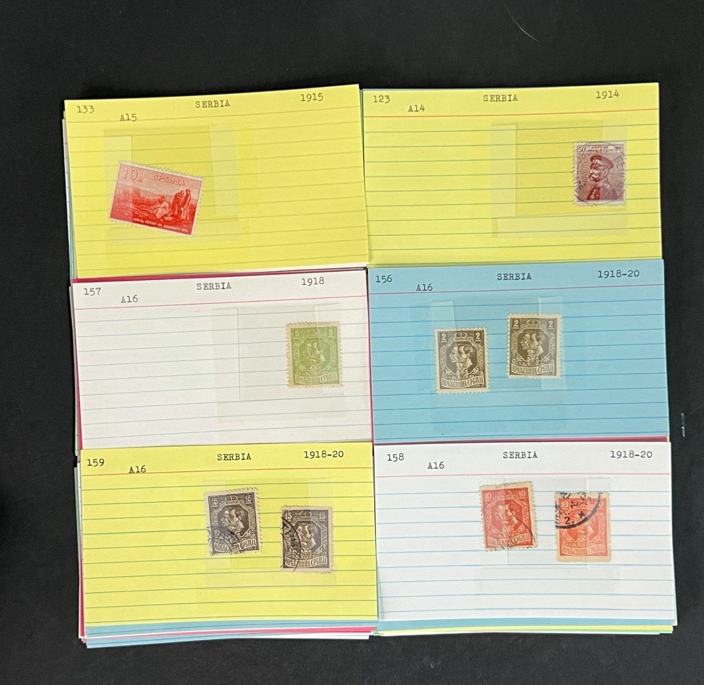Serbia Stamp Collection on Dealer Cards $164 CV ZAYIX 0825CB414613