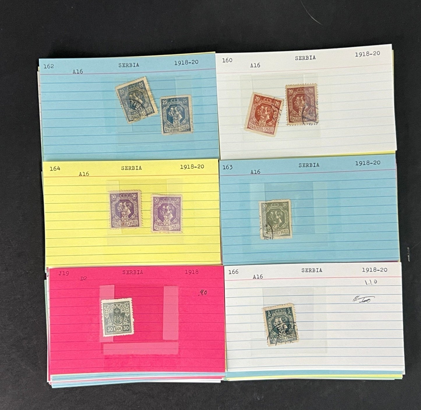 Serbia Stamp Collection on Dealer Cards $164 CV ZAYIX 0825CB414613