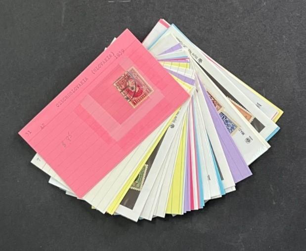 Slovakia Stamp Collection on Dealer Cards $46 CV ZAYIX 0825CB414615