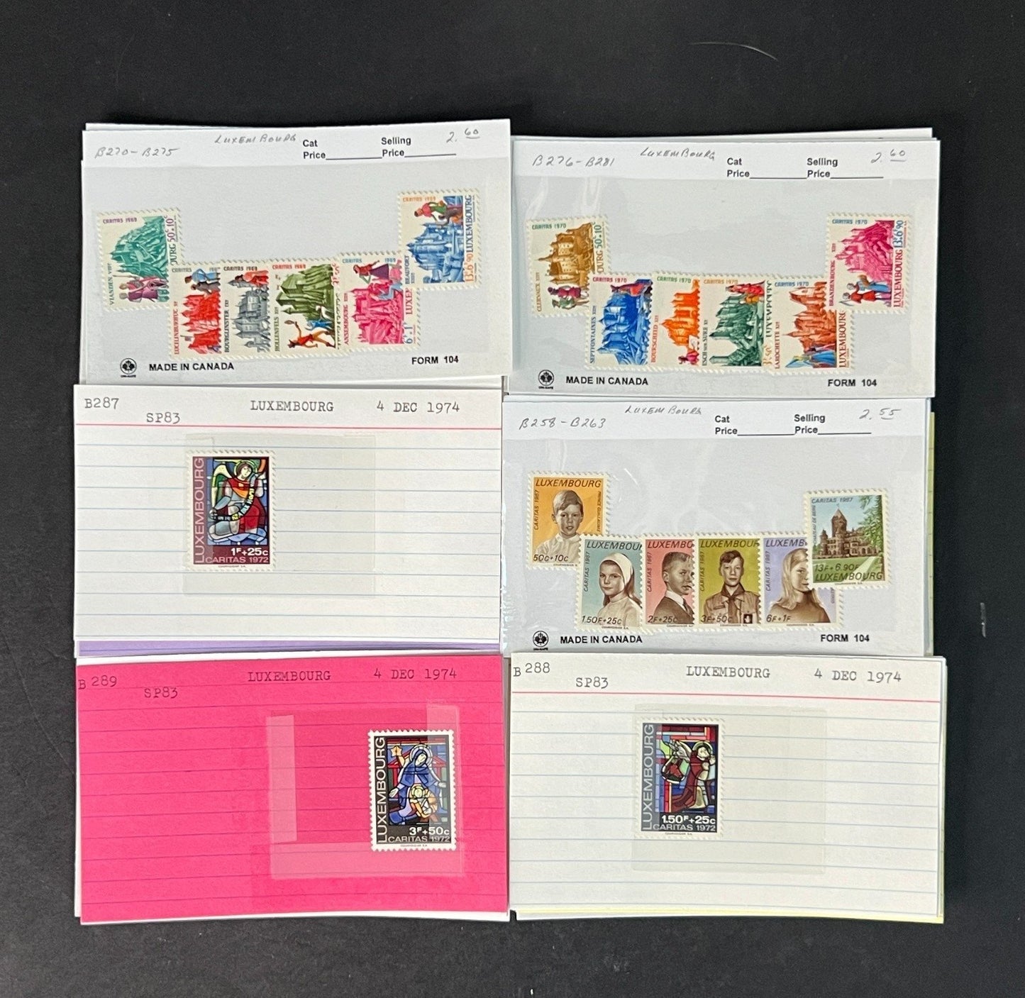 Luxembourg Stamp Collection on Dealer Cards $63 CV ZAYIX 0825CB414619