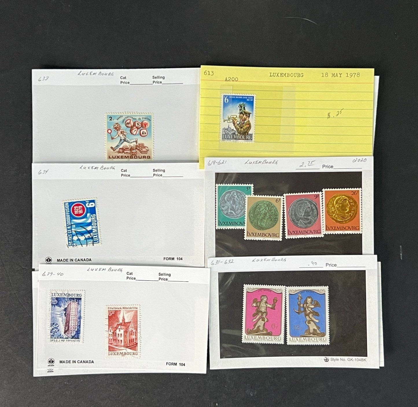Luxembourg Stamp Collection on Dealer Cards $63 CV ZAYIX 0825CB414619