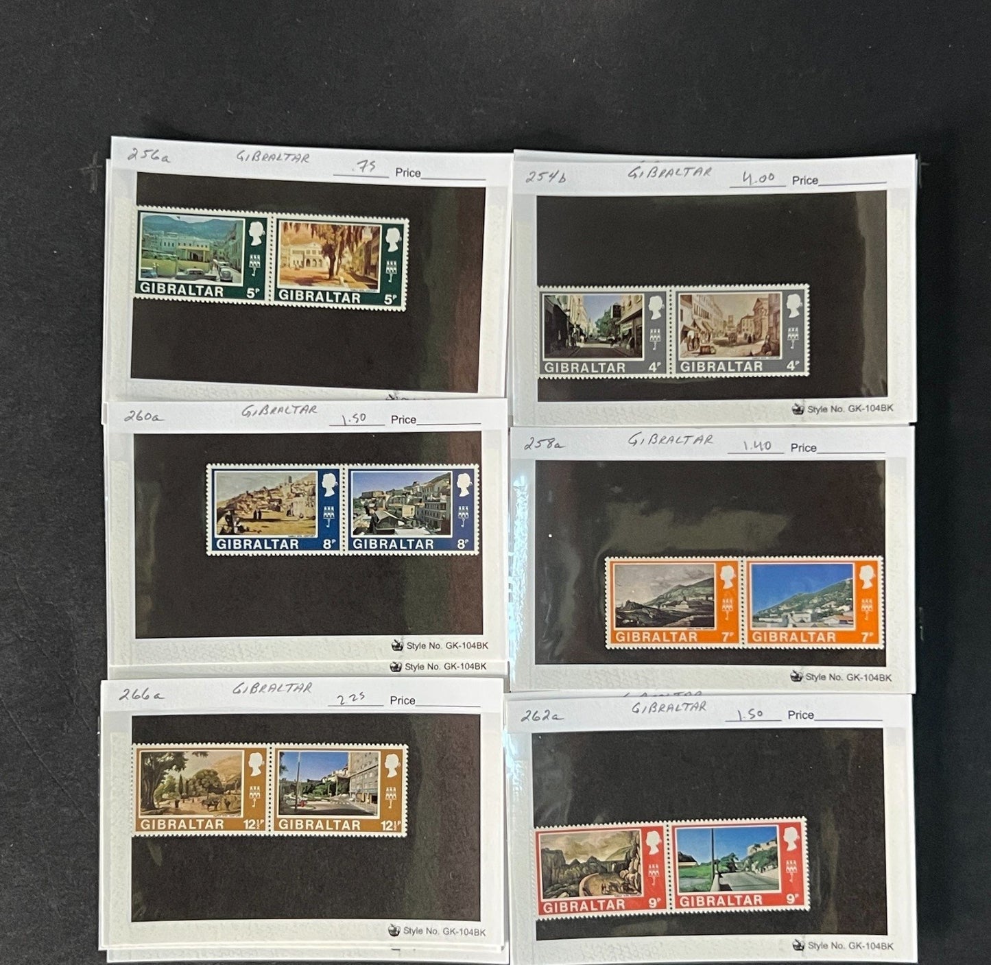 Gibraltar Stamp Collection on Dealer Cards $340 CV ZAYIX 0825CB414620