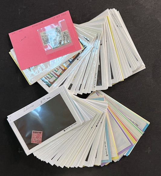 Gibraltar Stamp Collection on Dealer Cards $595 CV ZAYIX 0825CB414621