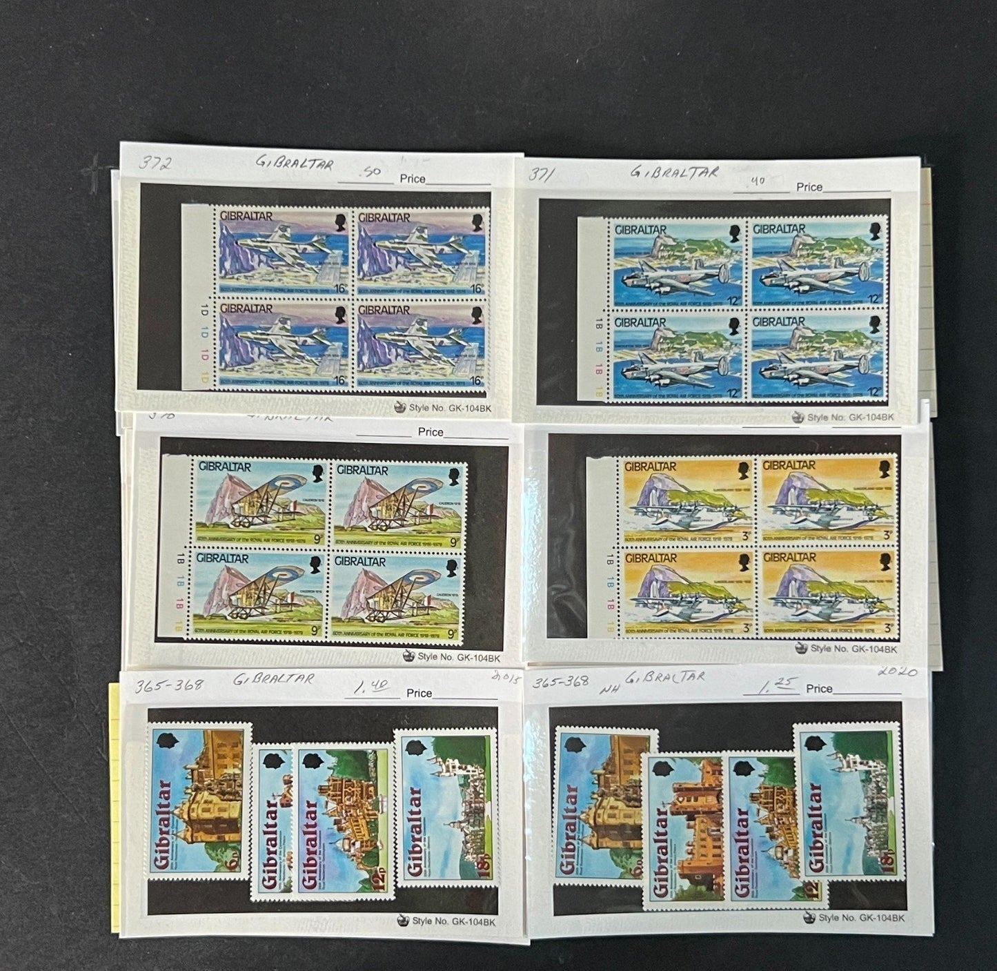Gibraltar Stamp Collection on Dealer Cards $595 CV ZAYIX 0825CB414621