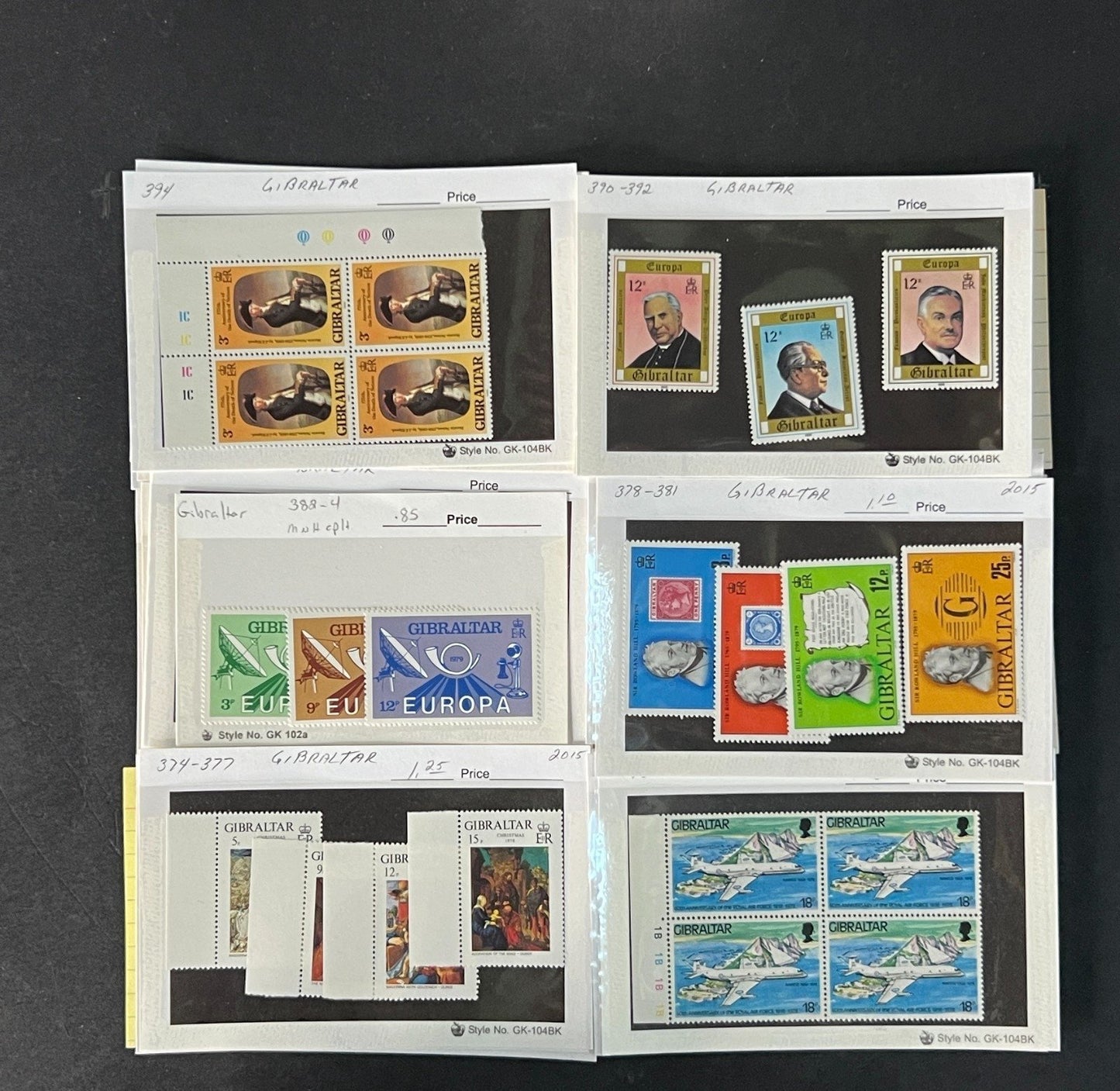 Gibraltar Stamp Collection on Dealer Cards $595 CV ZAYIX 0825CB414621
