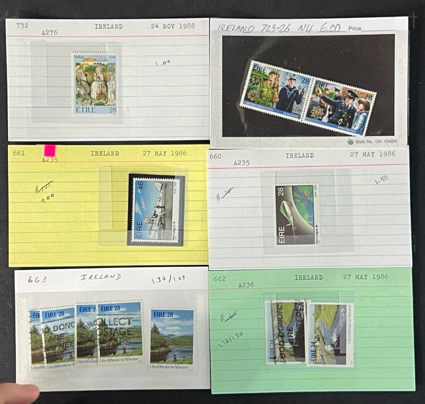 Ireland Stamp Collection on Dealer Cards $267 CV ZAYIX 0825CB414623