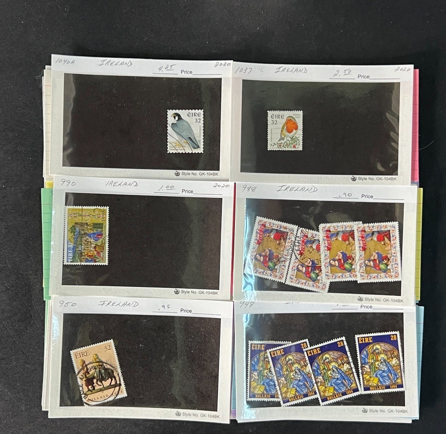 Ireland Stamp Collection on Dealer Cards $267 CV ZAYIX 0825CB414623