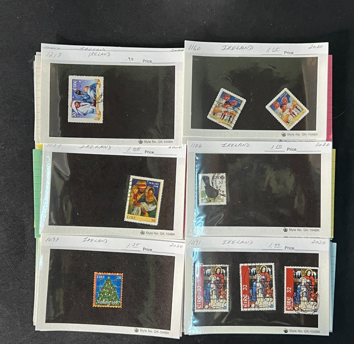 Ireland Stamp Collection on Dealer Cards $267 CV ZAYIX 0825CB414623