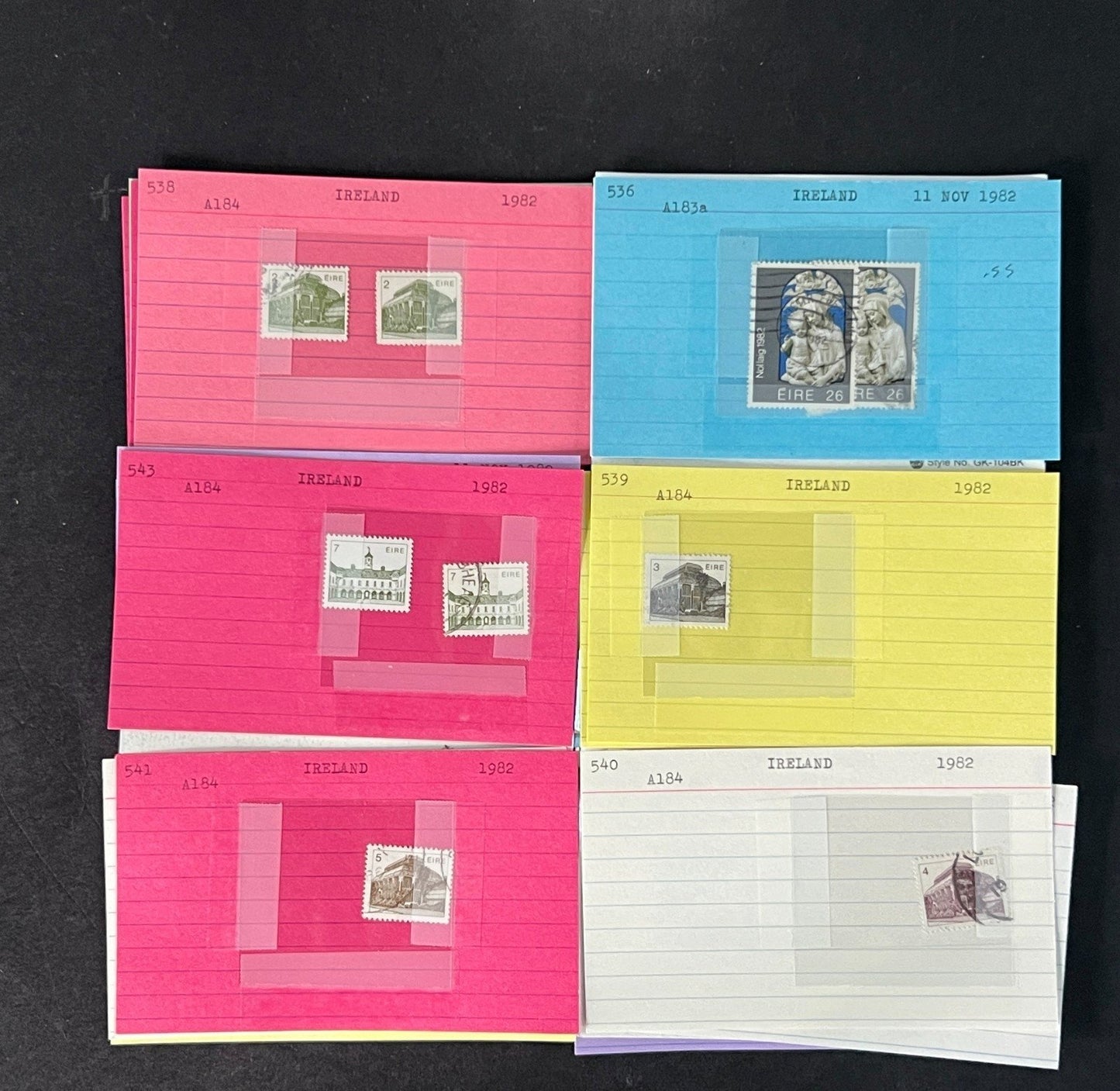 Ireland Stamp Collection on Dealer Cards $267 CV ZAYIX 0825CB414623