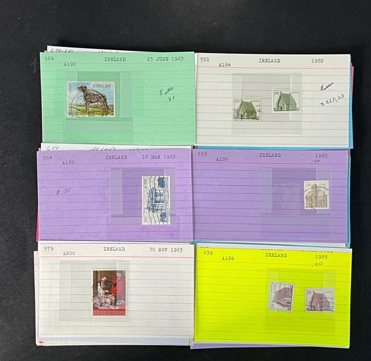 Ireland Stamp Collection on Dealer Cards $267 CV ZAYIX 0825CB414623