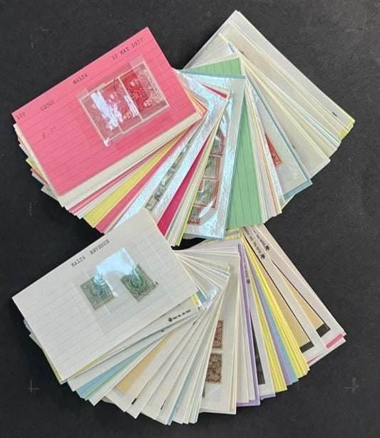 Malta Stamp Collection on Dealer Cards $265 CV ZAYIX 0825CB414622
