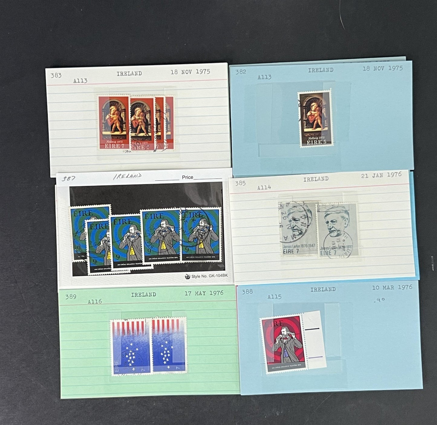 Ireland Stamp Collection MNH/MH/Used mix Dealer Cards $215 CV ZAYIX