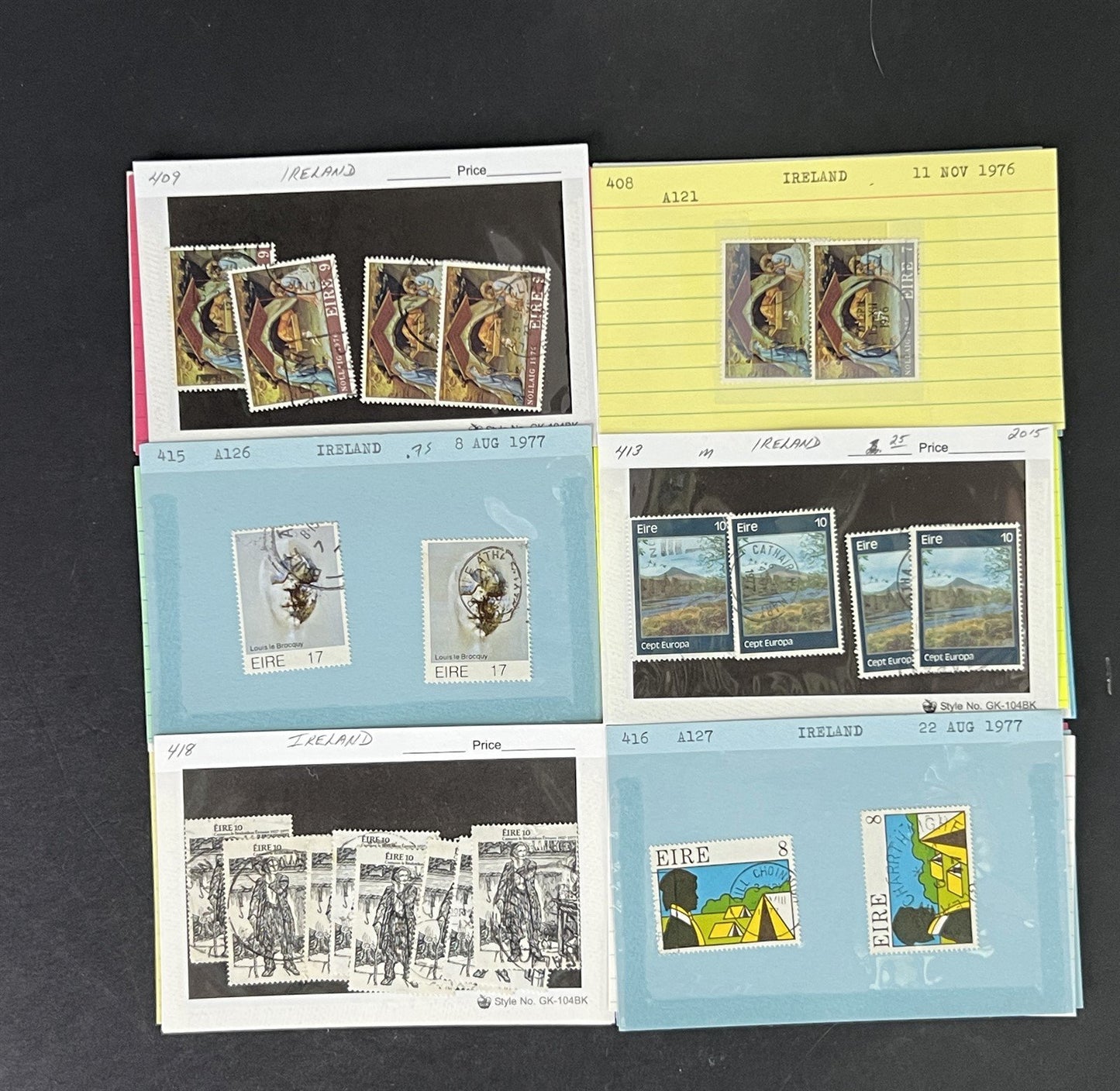 Ireland Stamp Collection MNH/MH/Used mix Dealer Cards $215 CV ZAYIX