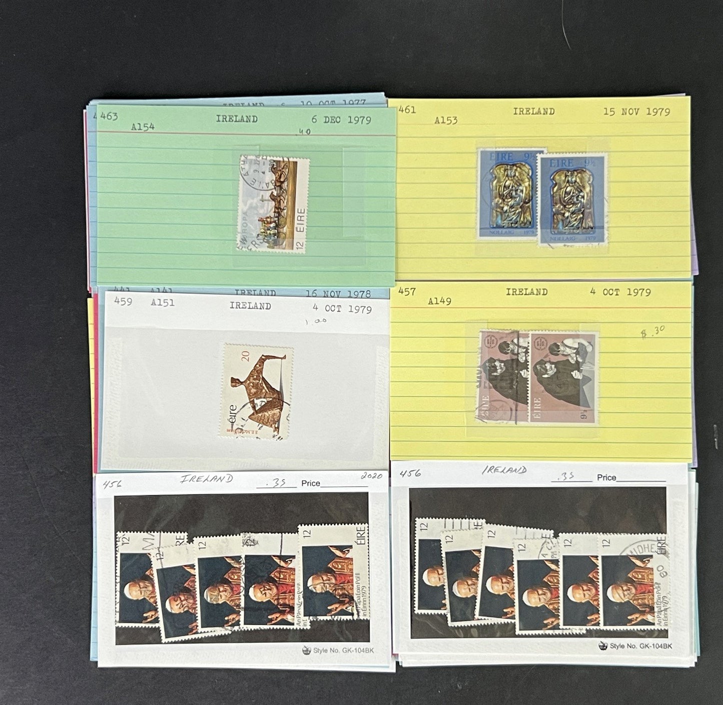 Ireland Stamp Collection MNH/MH/Used mix Dealer Cards $215 CV ZAYIX