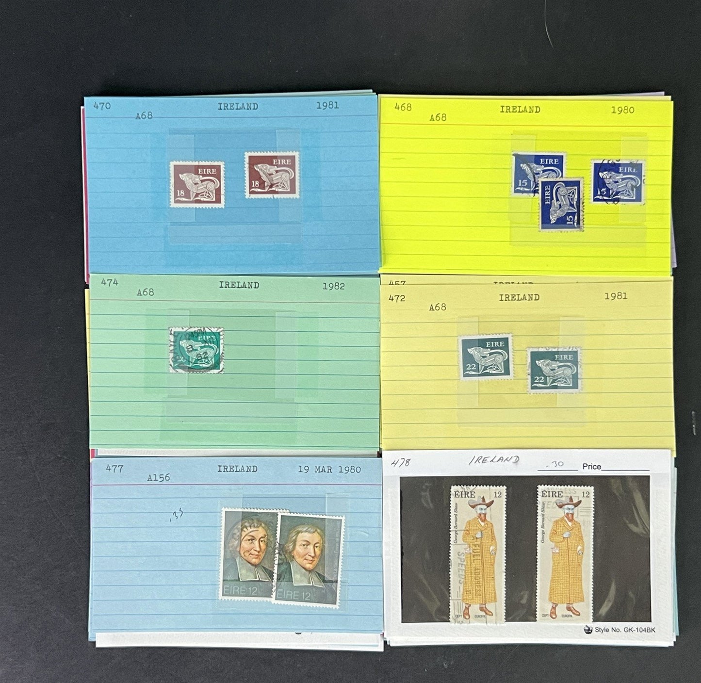 Ireland Stamp Collection MNH/MH/Used mix Dealer Cards $215 CV ZAYIX