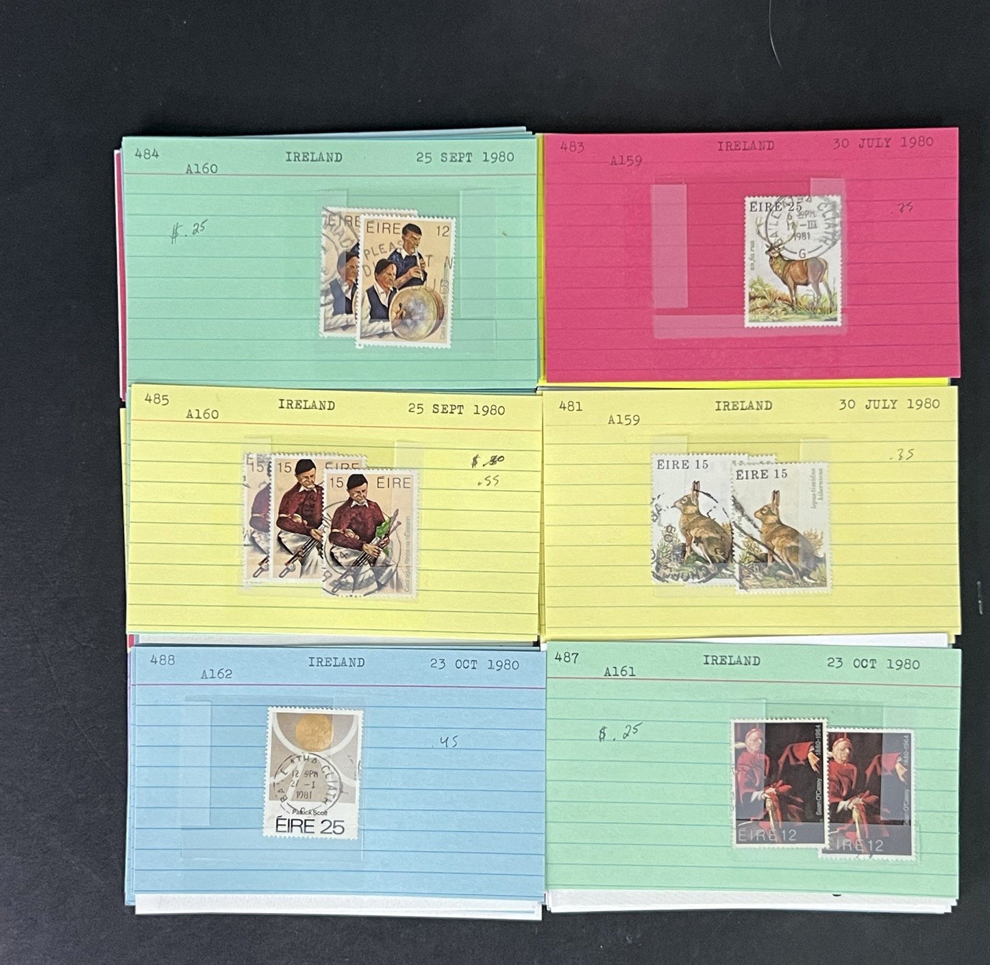 Ireland Stamp Collection MNH/MH/Used mix Dealer Cards $215 CV ZAYIX