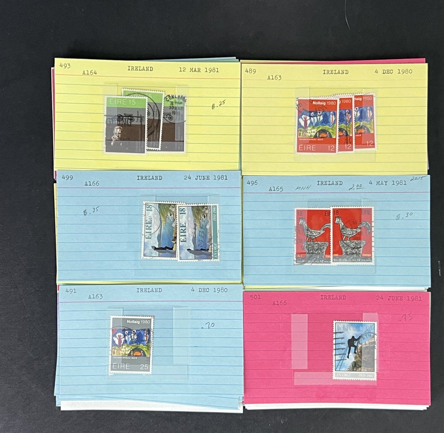 Ireland Stamp Collection MNH/MH/Used mix Dealer Cards $215 CV ZAYIX