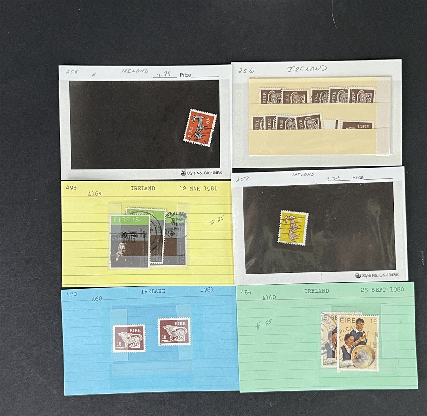Ireland Stamp Collection MNH/MH/Used mix Dealer Cards $215 CV ZAYIX
