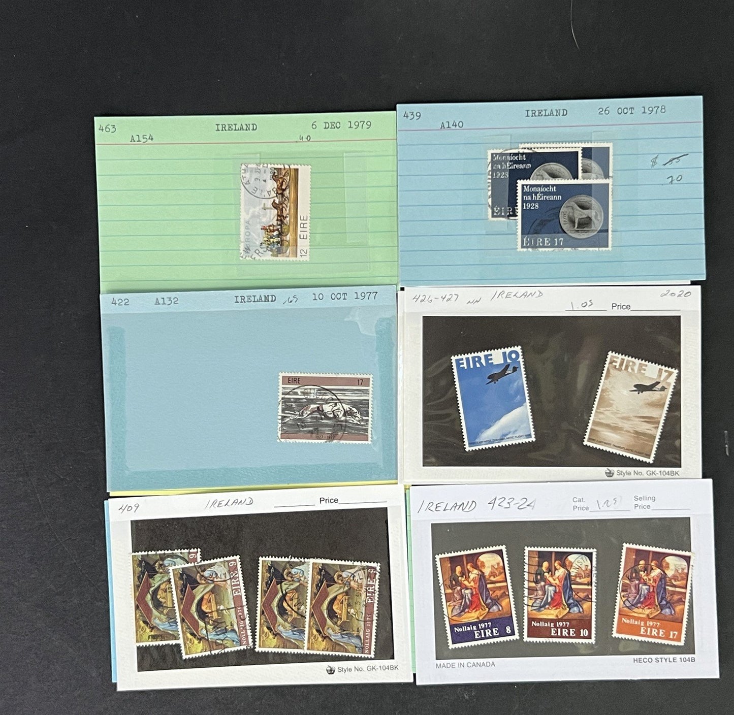 Ireland Stamp Collection MNH/MH/Used mix Dealer Cards $215 CV ZAYIX