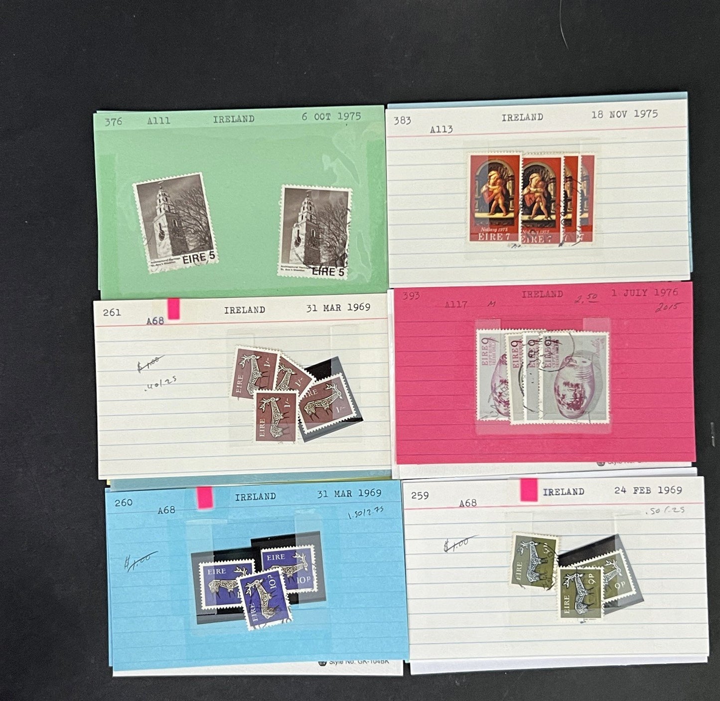 Ireland Stamp Collection MNH/MH/Used mix Dealer Cards $215 CV ZAYIX