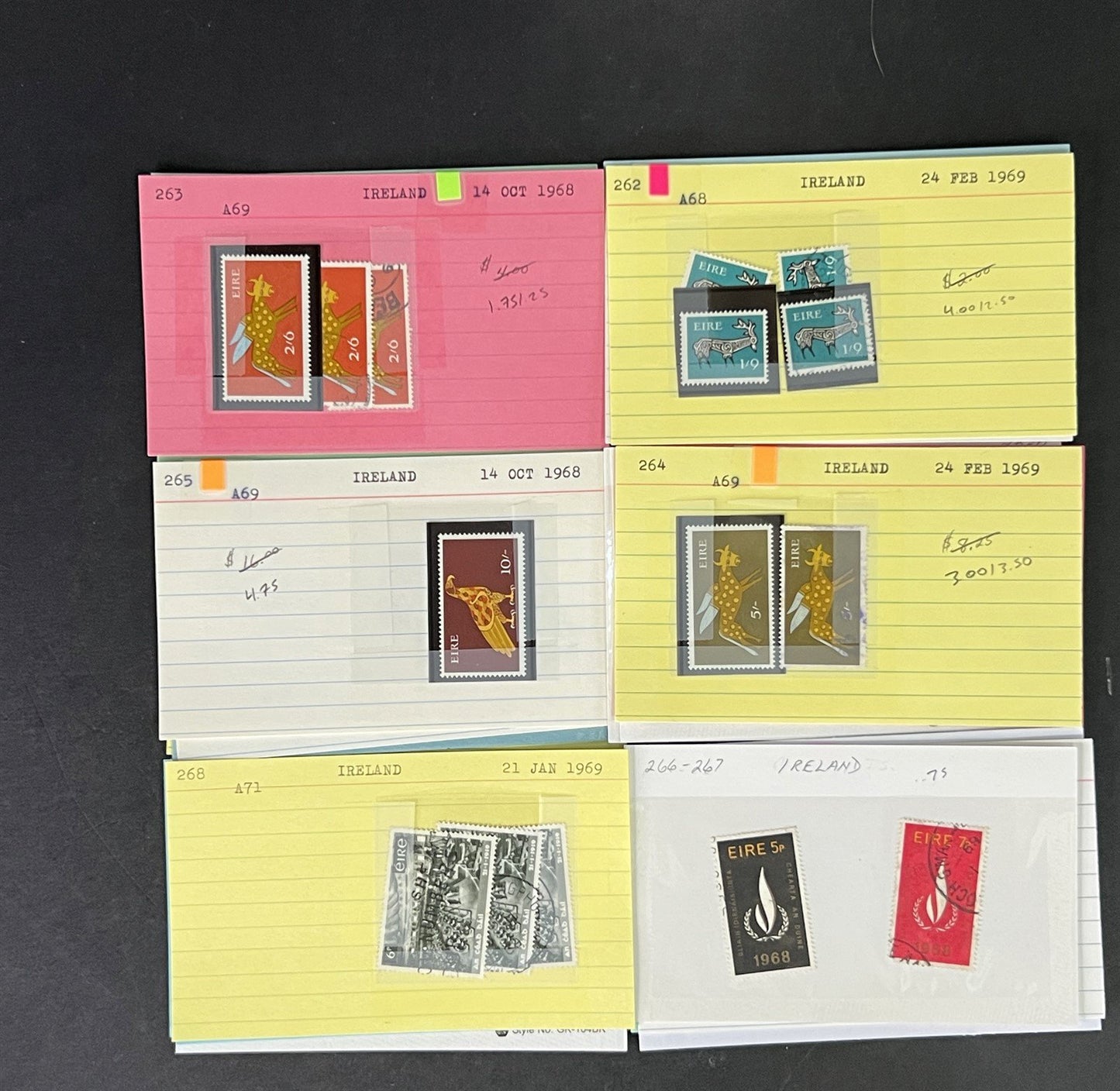 Ireland Stamp Collection MNH/MH/Used mix Dealer Cards $215 CV ZAYIX