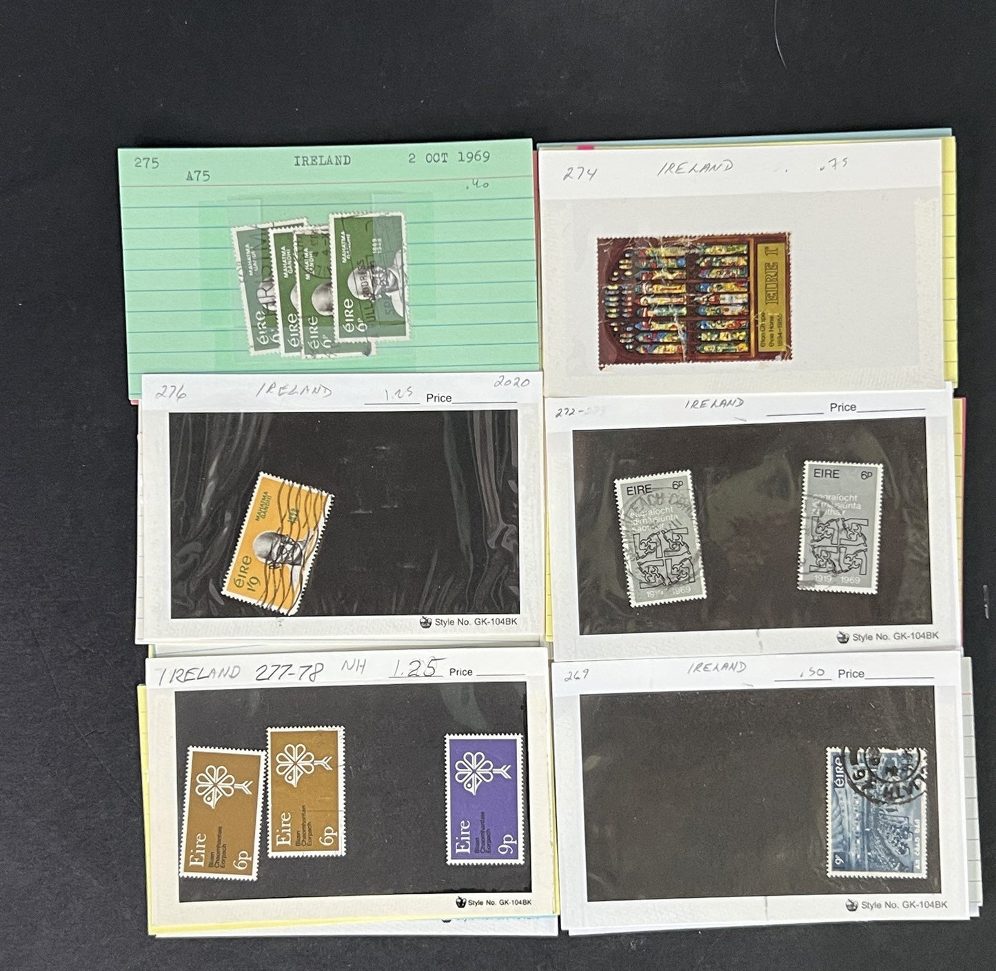 Ireland Stamp Collection MNH/MH/Used mix Dealer Cards $215 CV ZAYIX