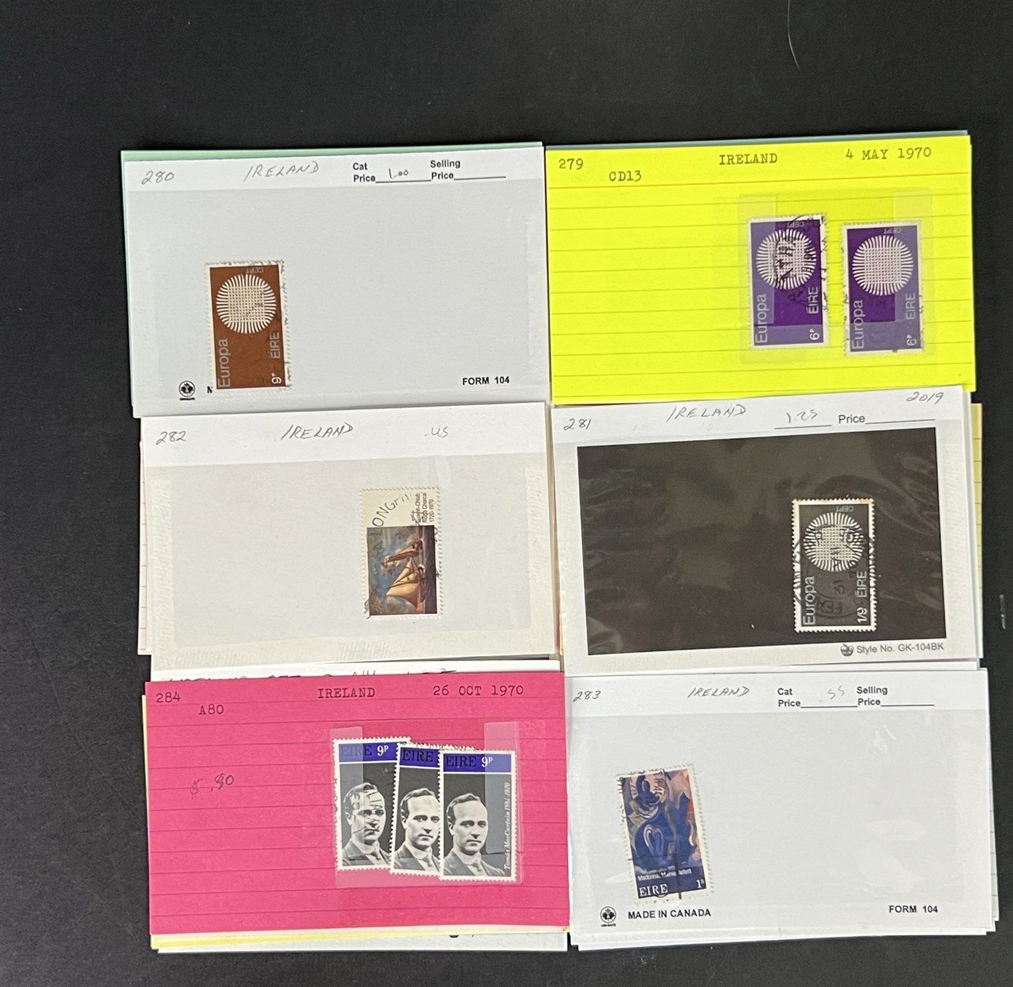 Ireland Stamp Collection MNH/MH/Used mix Dealer Cards $215 CV ZAYIX