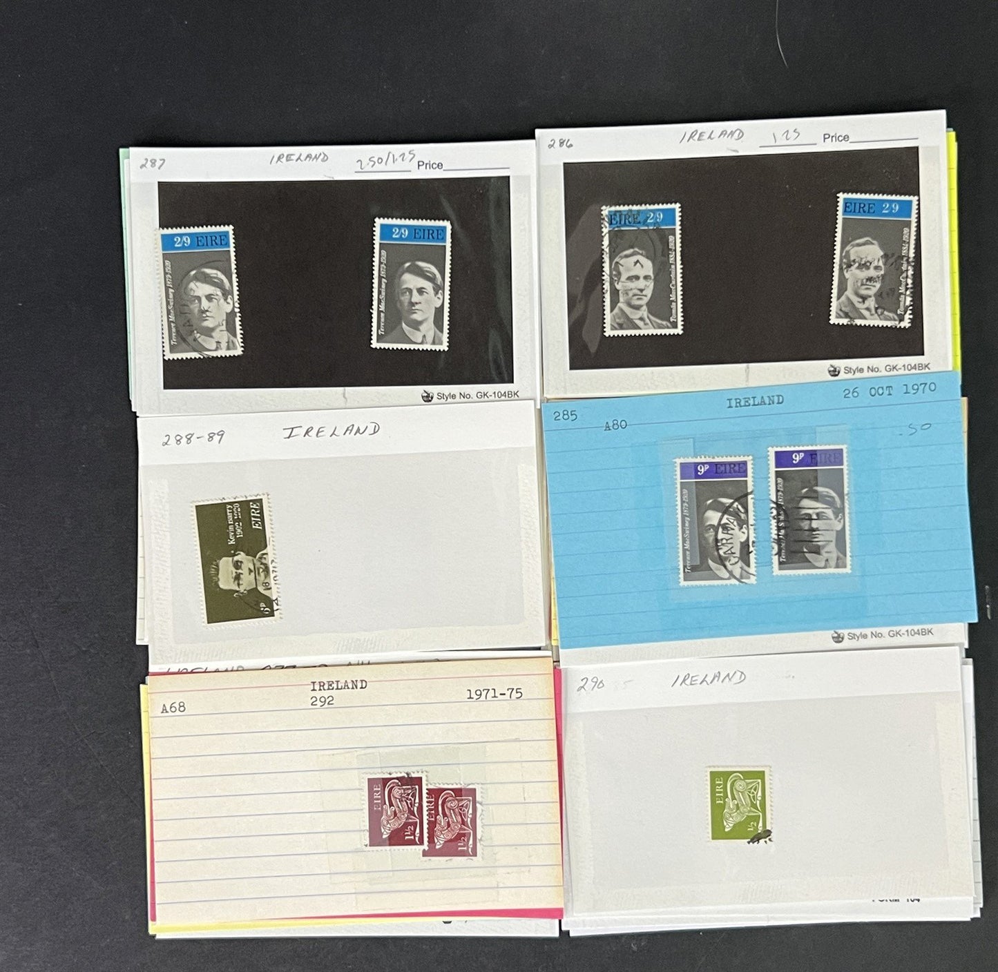 Ireland Stamp Collection MNH/MH/Used mix Dealer Cards $215 CV ZAYIX