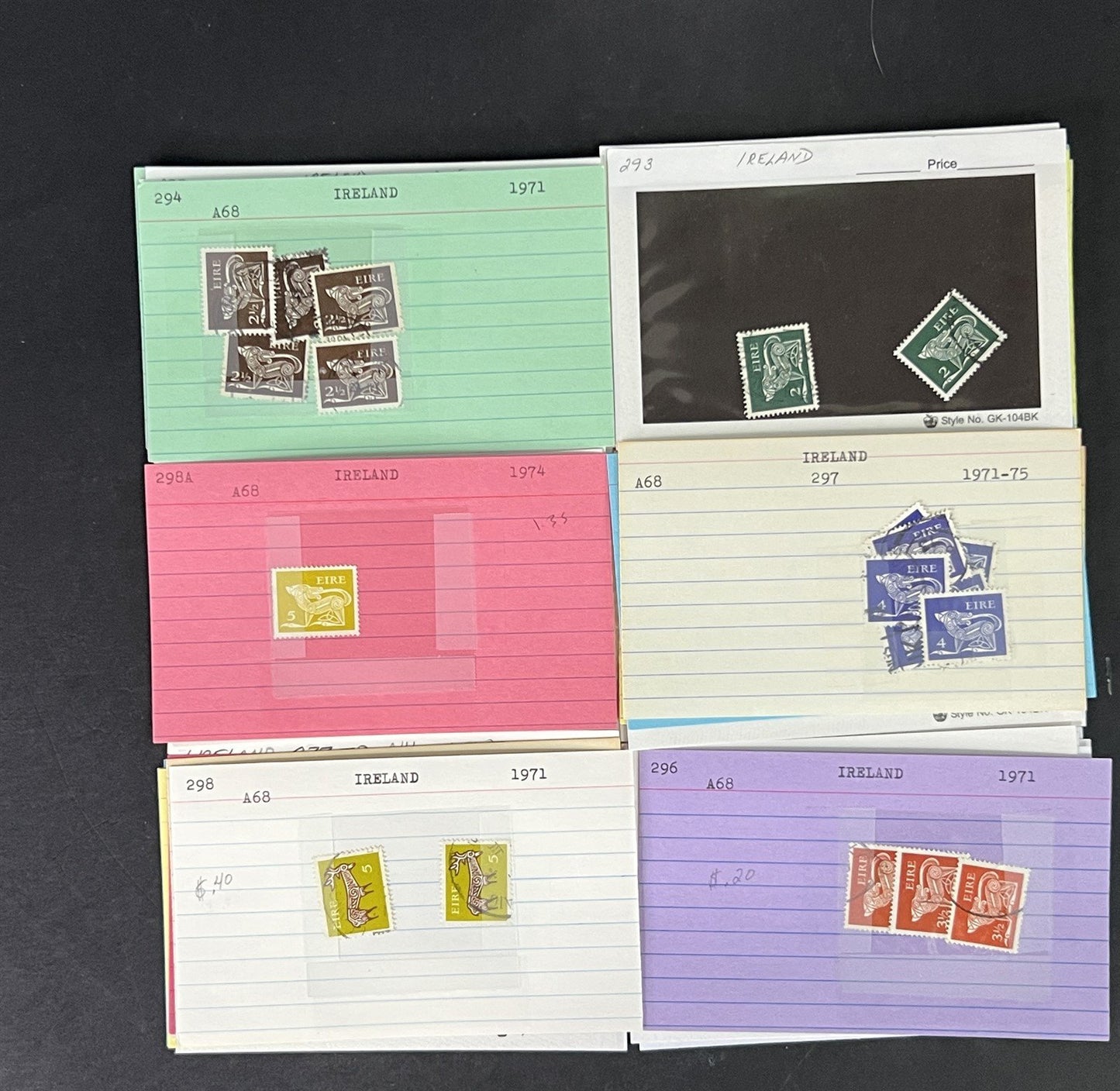 Ireland Stamp Collection MNH/MH/Used mix Dealer Cards $215 CV ZAYIX