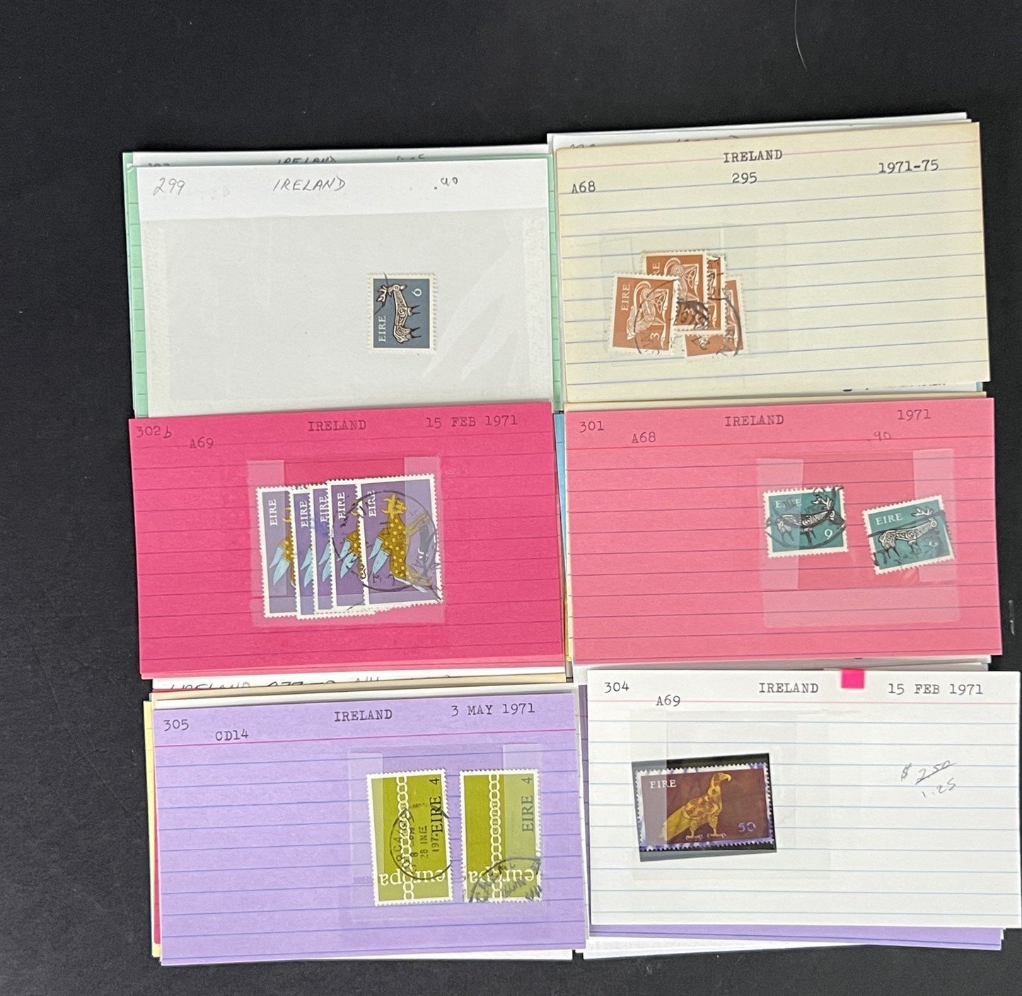 Ireland Stamp Collection MNH/MH/Used mix Dealer Cards $215 CV ZAYIX