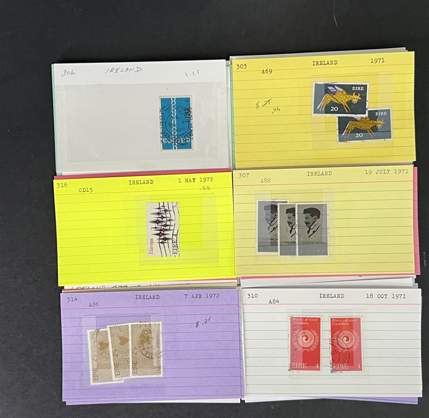 Ireland Stamp Collection MNH/MH/Used mix Dealer Cards $215 CV ZAYIX
