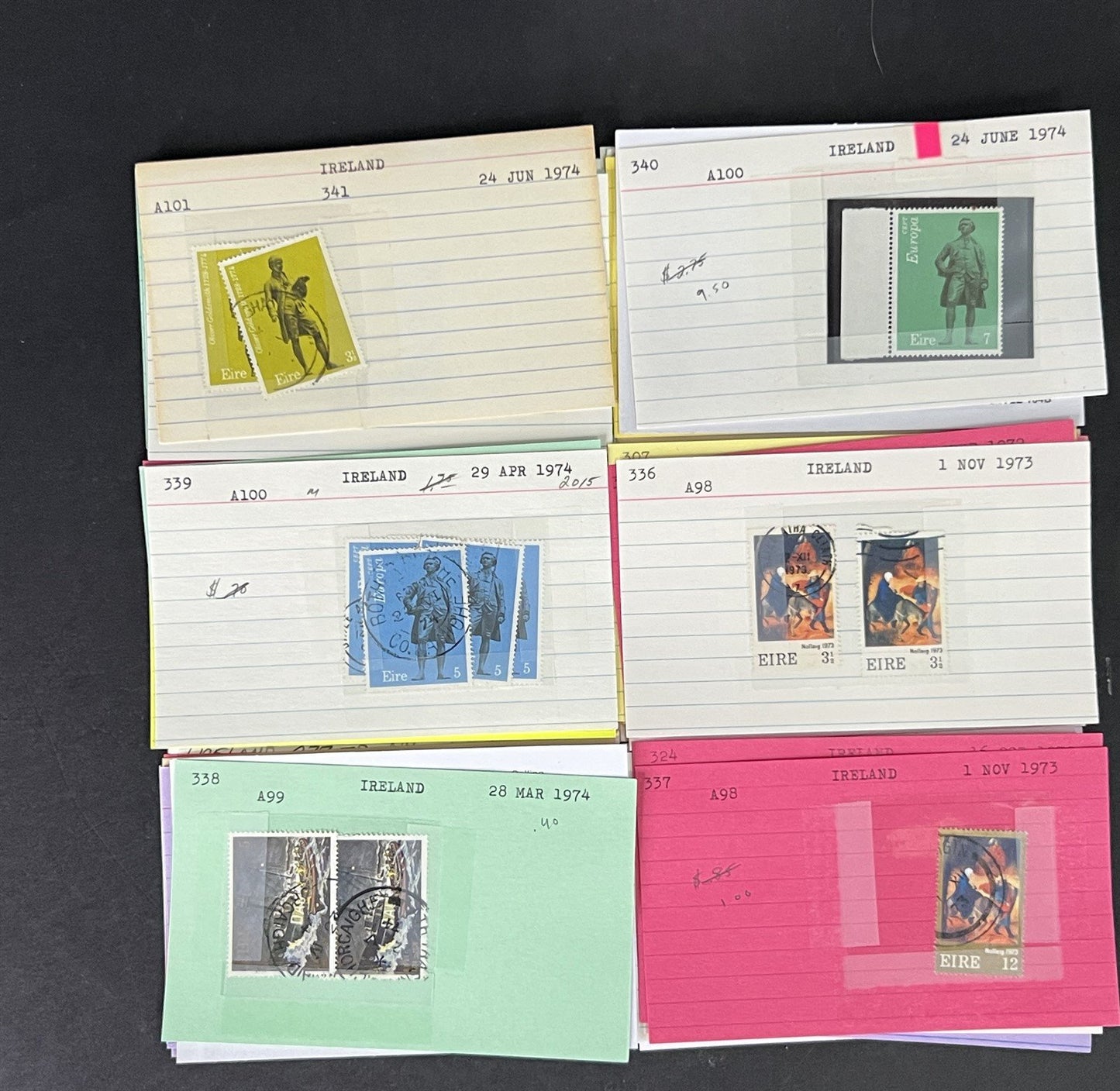 Ireland Stamp Collection MNH/MH/Used mix Dealer Cards $215 CV ZAYIX