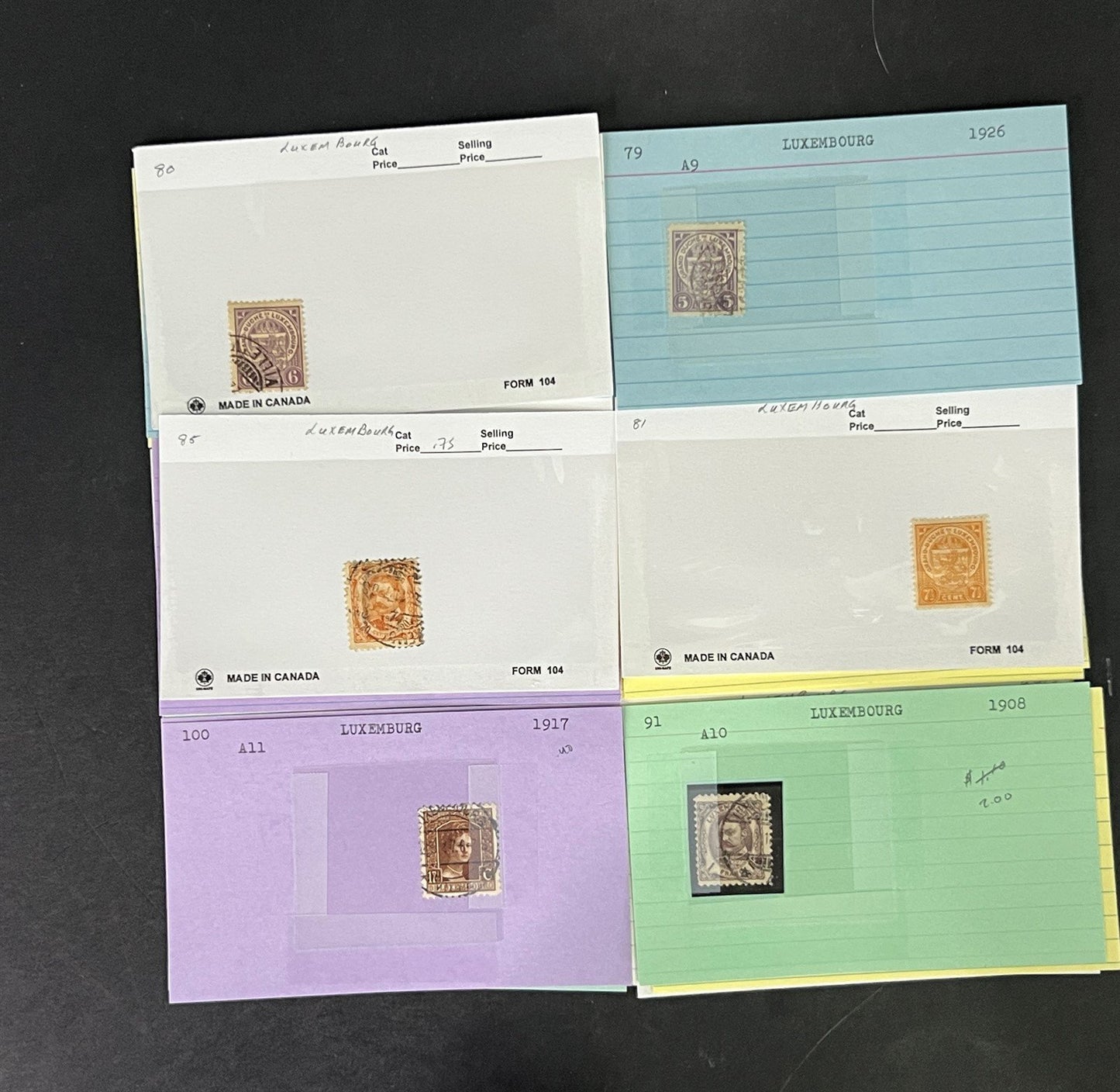 Luxembourg Stamp Collection Classics Dealer Cards Mint/Used Mix $207 CV ZAYIX