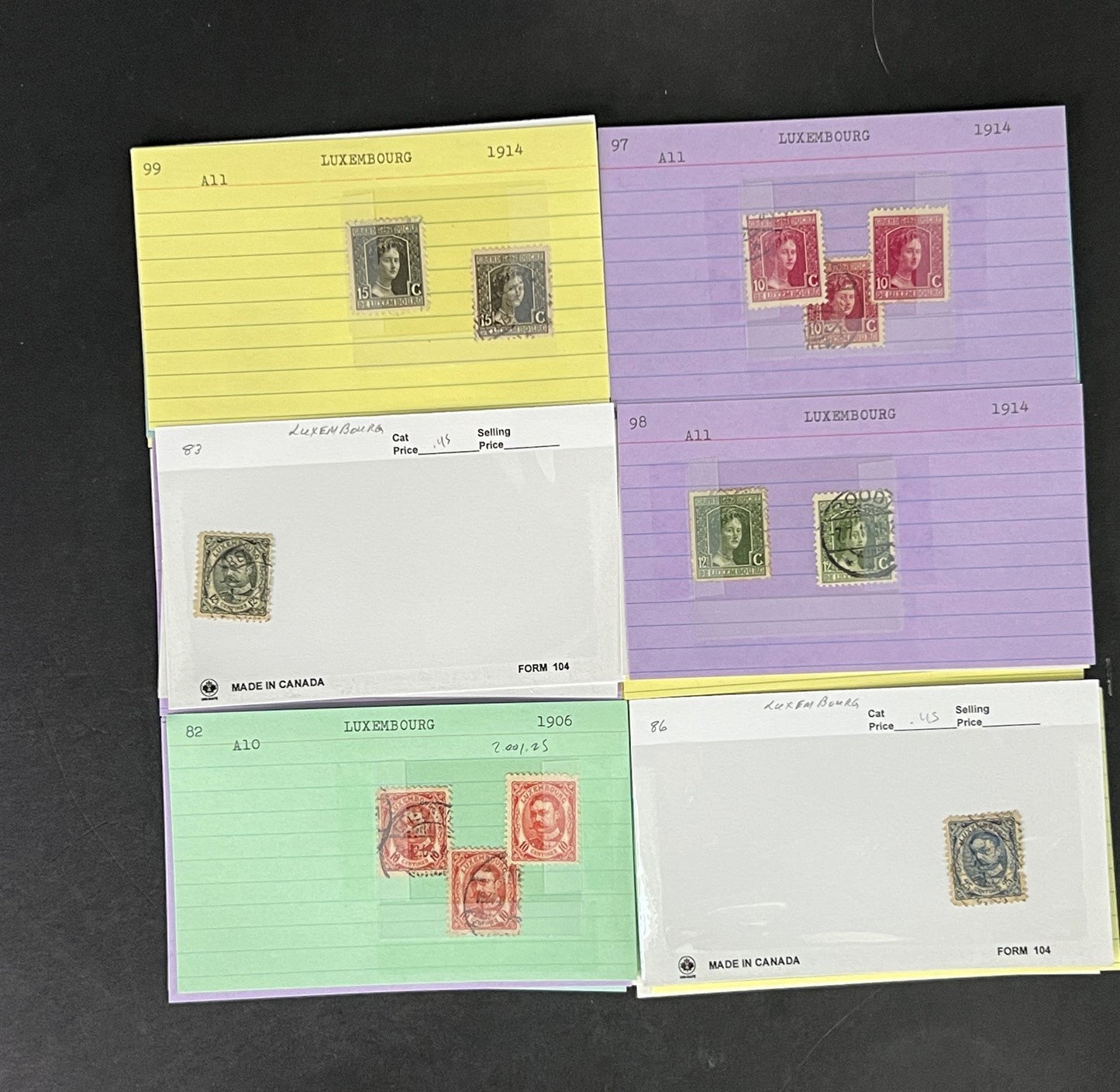 Luxembourg Stamp Collection Classics Dealer Cards Mint/Used Mix $207 CV ZAYIX