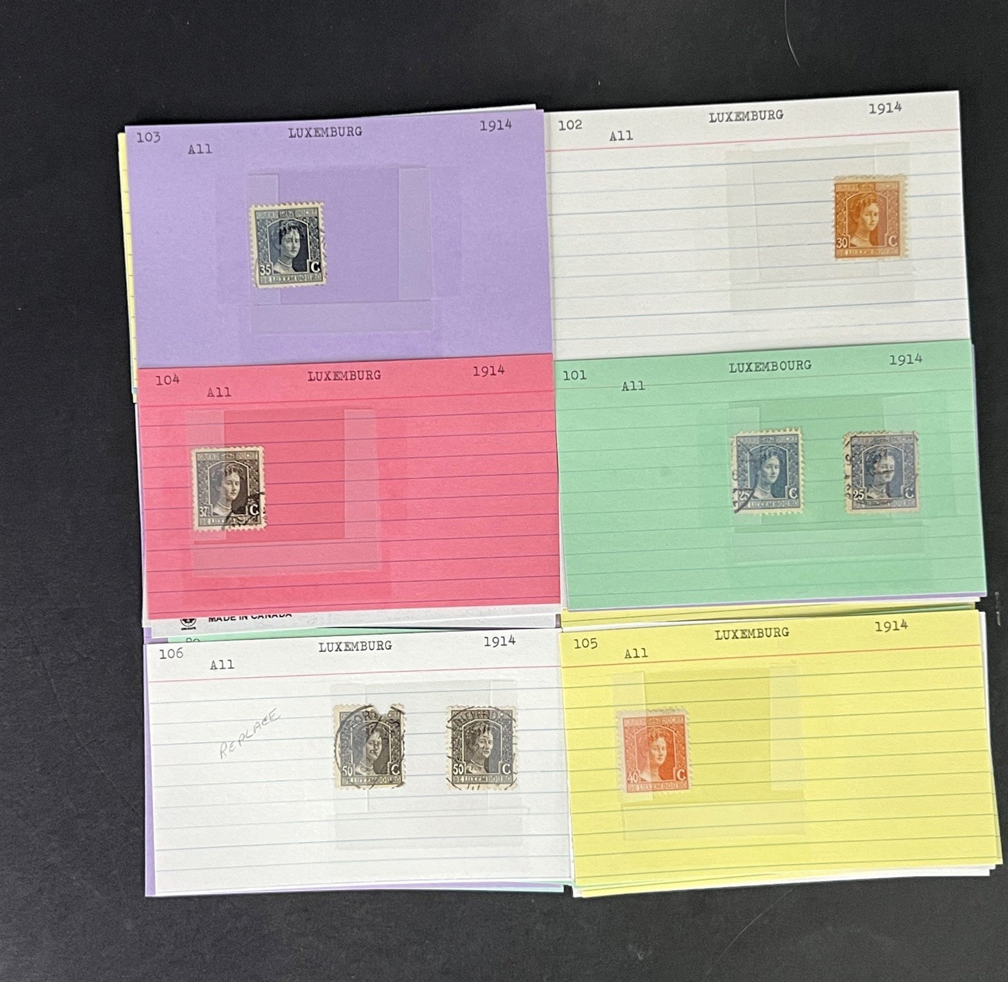 Luxembourg Stamp Collection Classics Dealer Cards Mint/Used Mix $207 CV ZAYIX