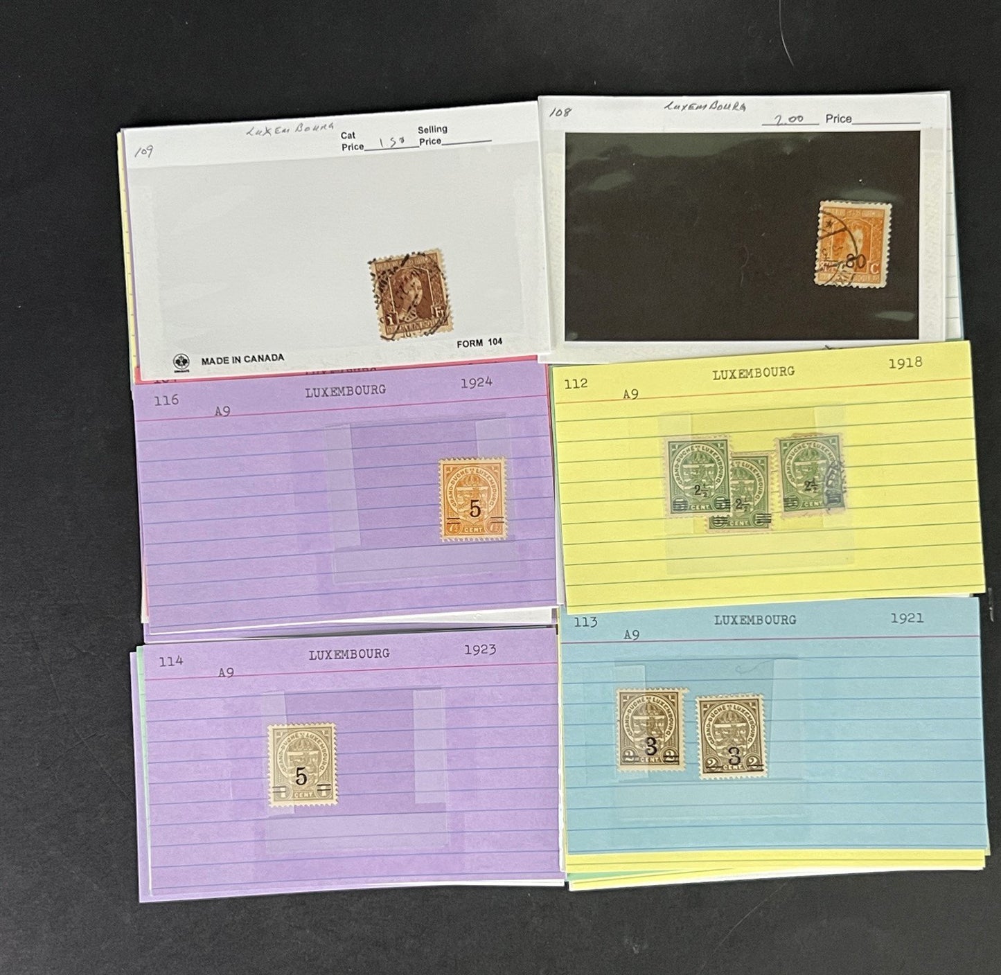 Luxembourg Stamp Collection Classics Dealer Cards Mint/Used Mix $207 CV ZAYIX