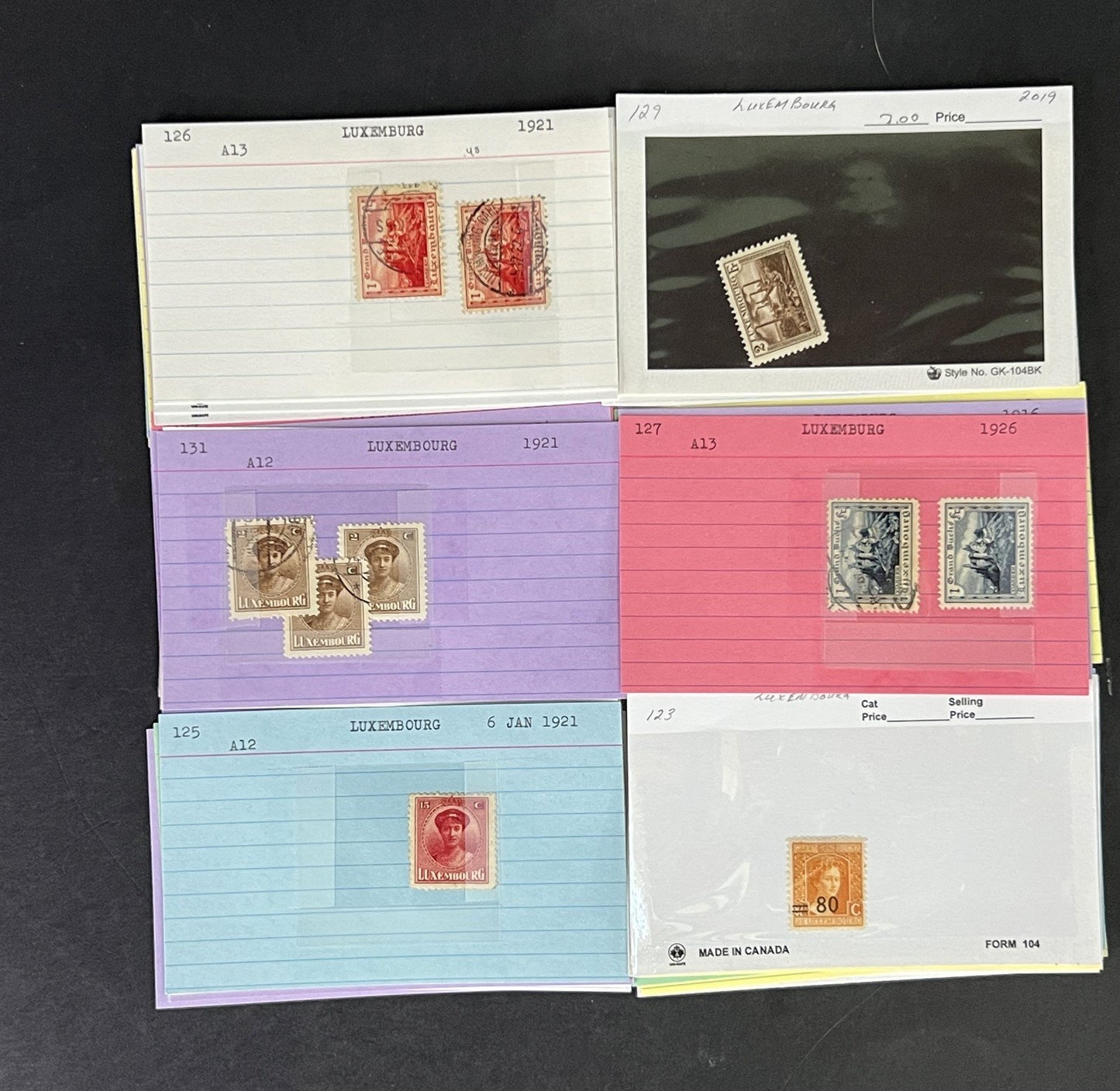 Luxembourg Stamp Collection Classics Dealer Cards Mint/Used Mix $207 CV ZAYIX