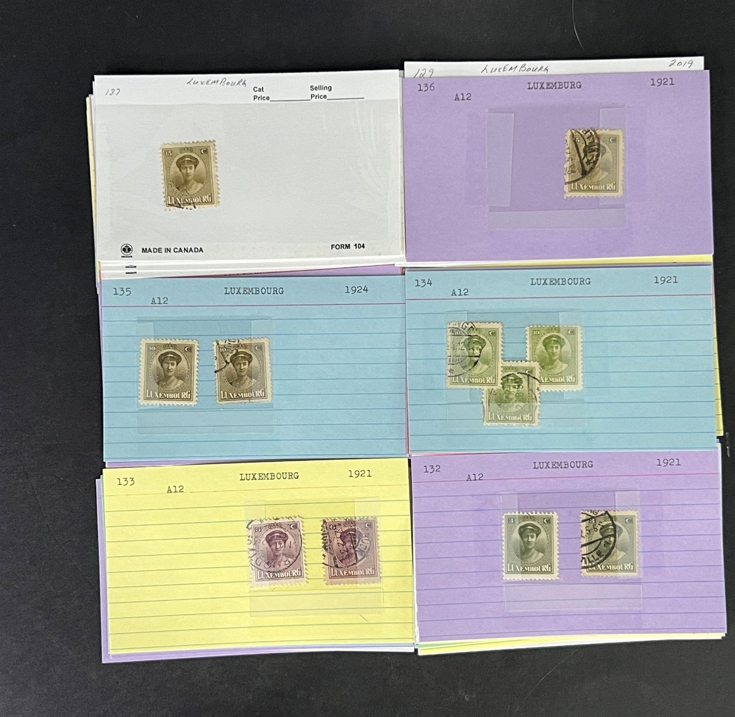 Luxembourg Stamp Collection Classics Dealer Cards Mint/Used Mix $207 CV ZAYIX