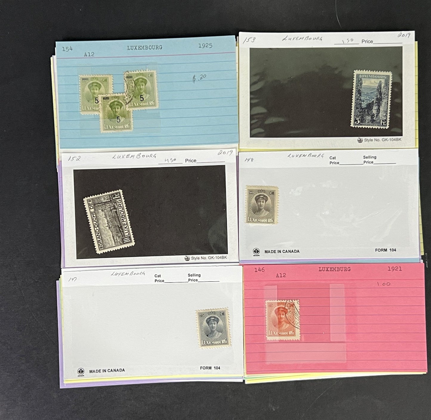 Luxembourg Stamp Collection Classics Dealer Cards Mint/Used Mix $207 CV ZAYIX