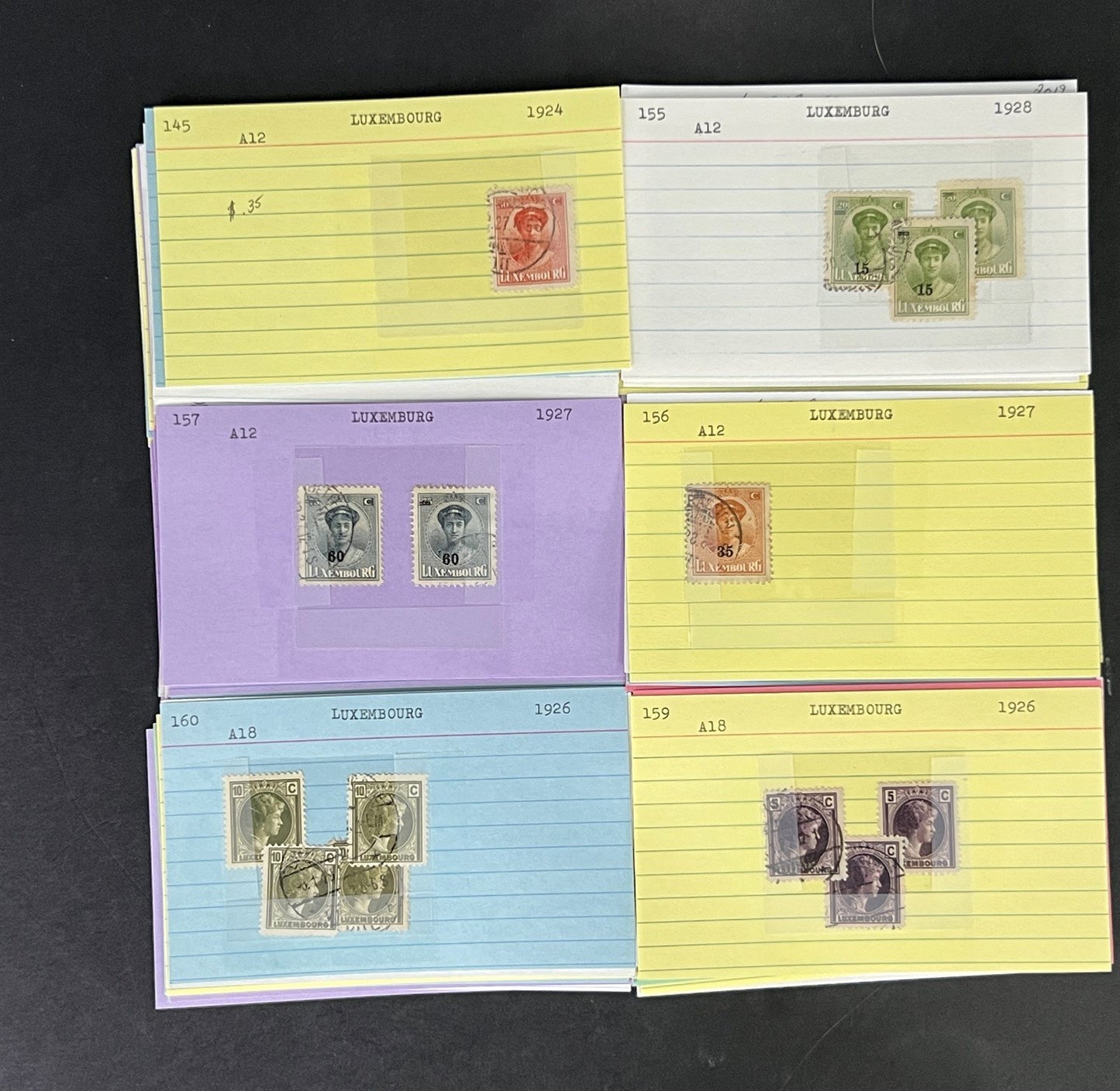 Luxembourg Stamp Collection Classics Dealer Cards Mint/Used Mix $207 CV ZAYIX