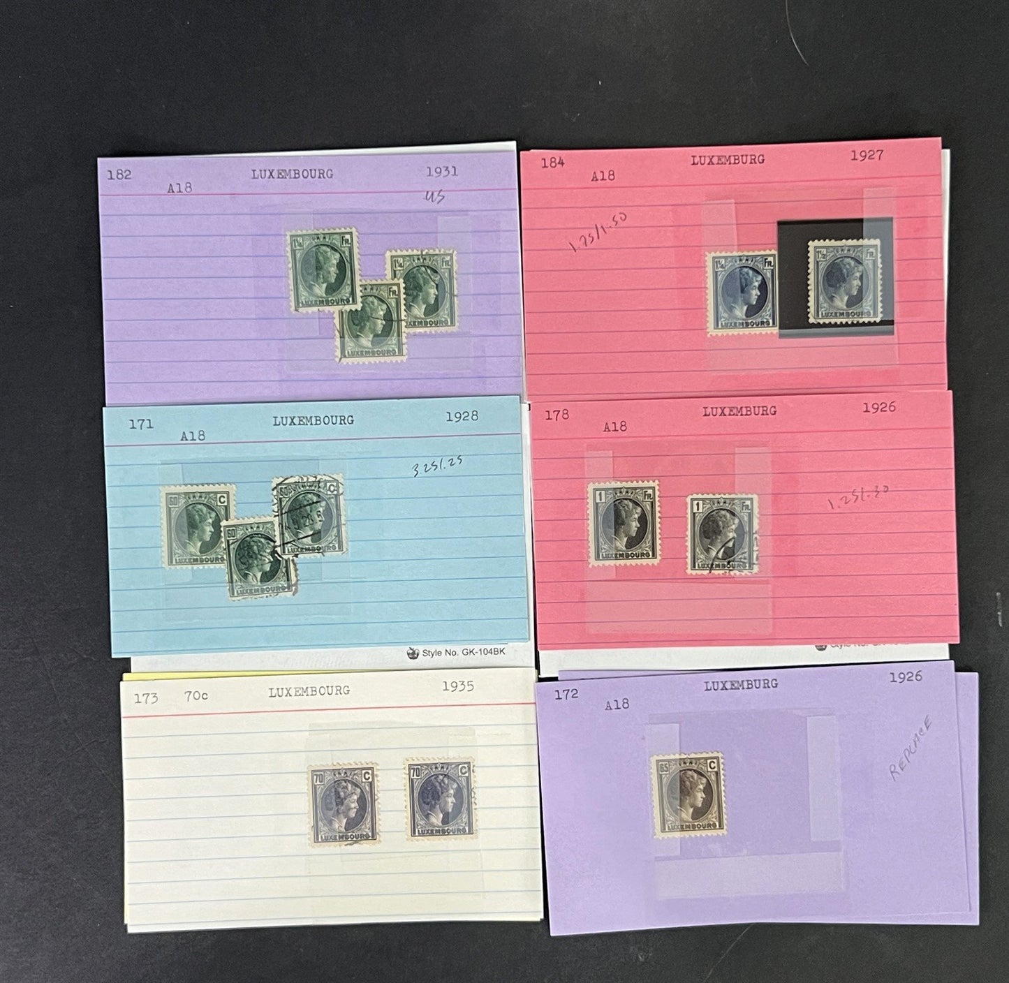 Luxembourg Stamp Collection Classics Dealer Cards Mint/Used Mix $207 CV ZAYIX