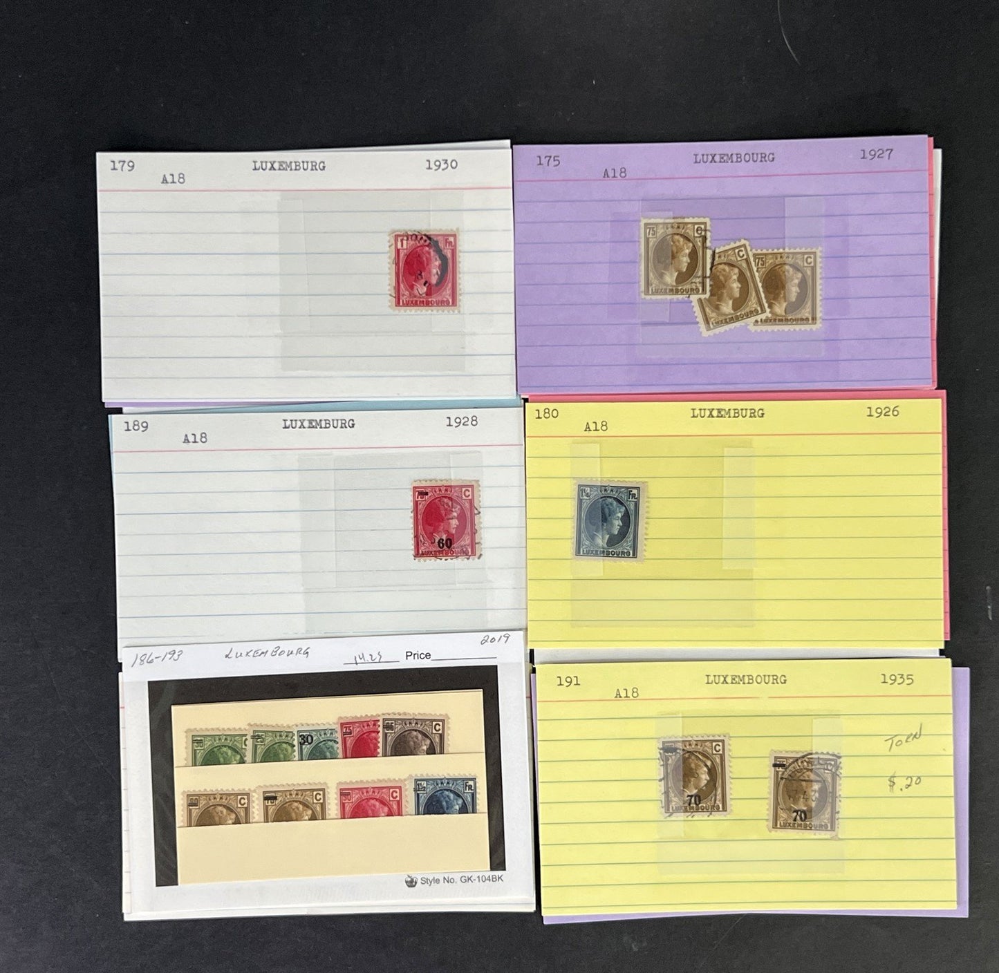 Luxembourg Stamp Collection Classics Dealer Cards Mint/Used Mix $207 CV ZAYIX