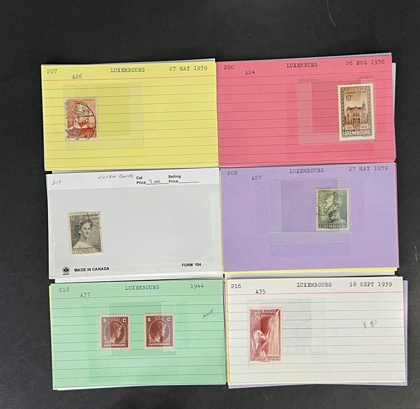 Luxembourg Stamp Collection Classics Dealer Cards Mint/Used Mix $207 CV ZAYIX