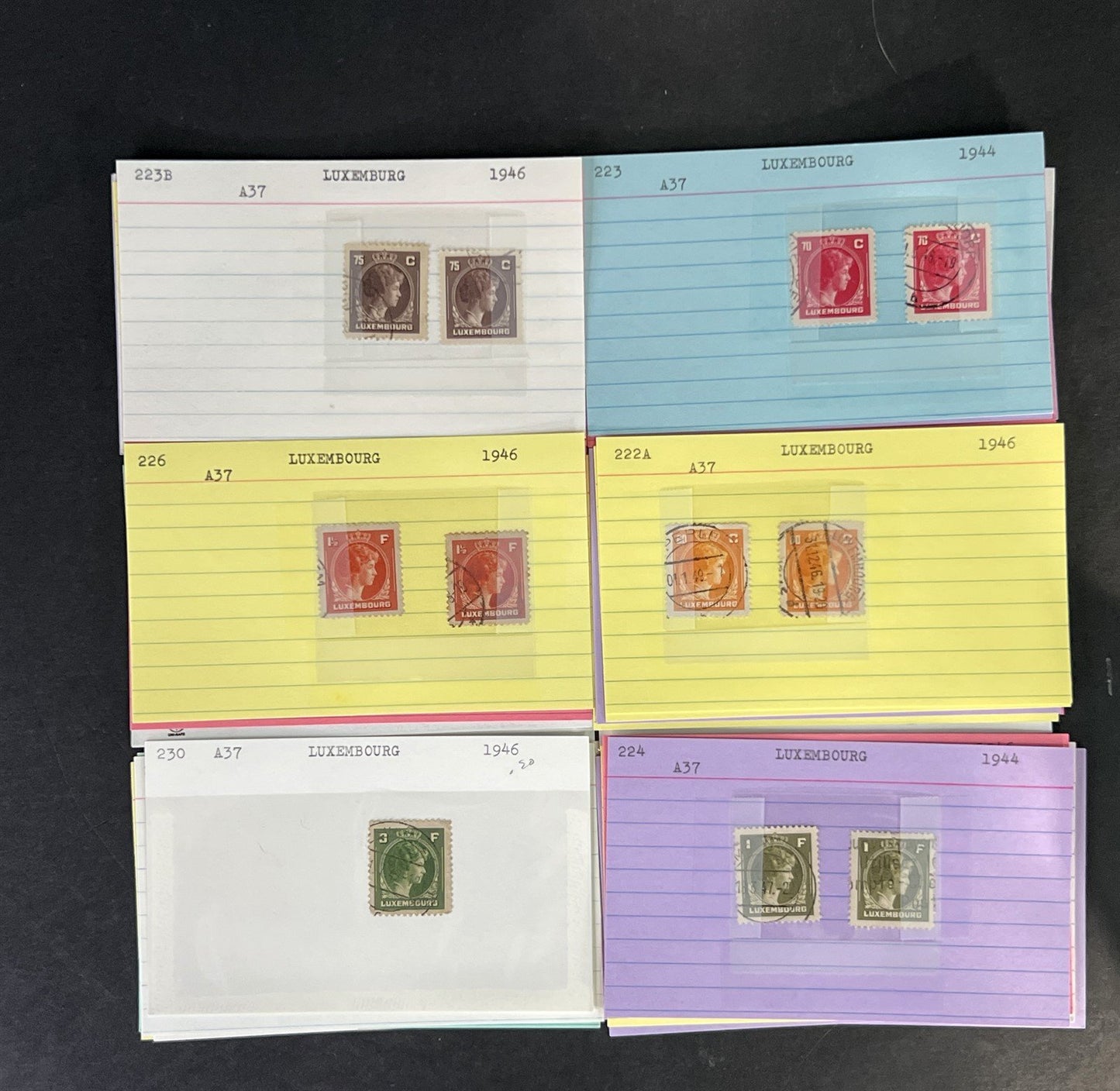 Luxembourg Stamp Collection Classics Dealer Cards Mint/Used Mix $207 CV ZAYIX