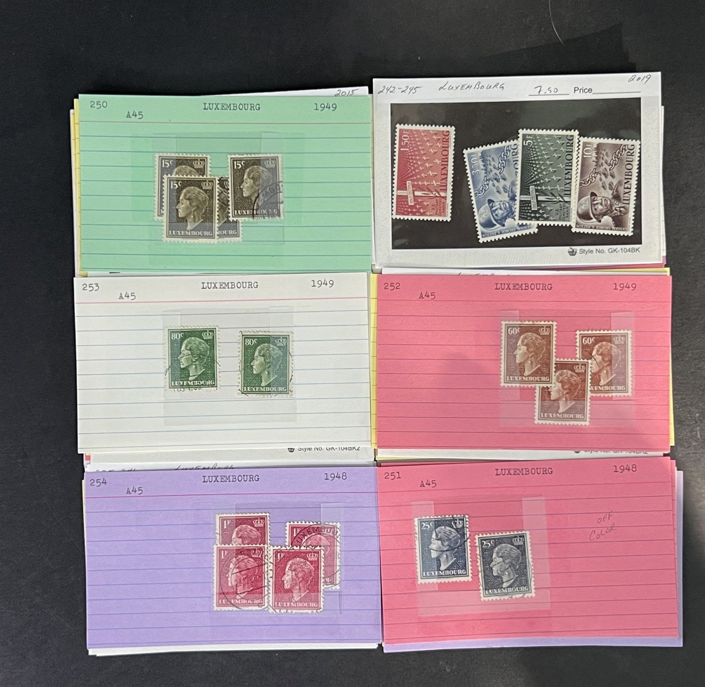 Luxembourg Stamp Collection Classics Dealer Cards Mint/Used Mix $207 CV ZAYIX