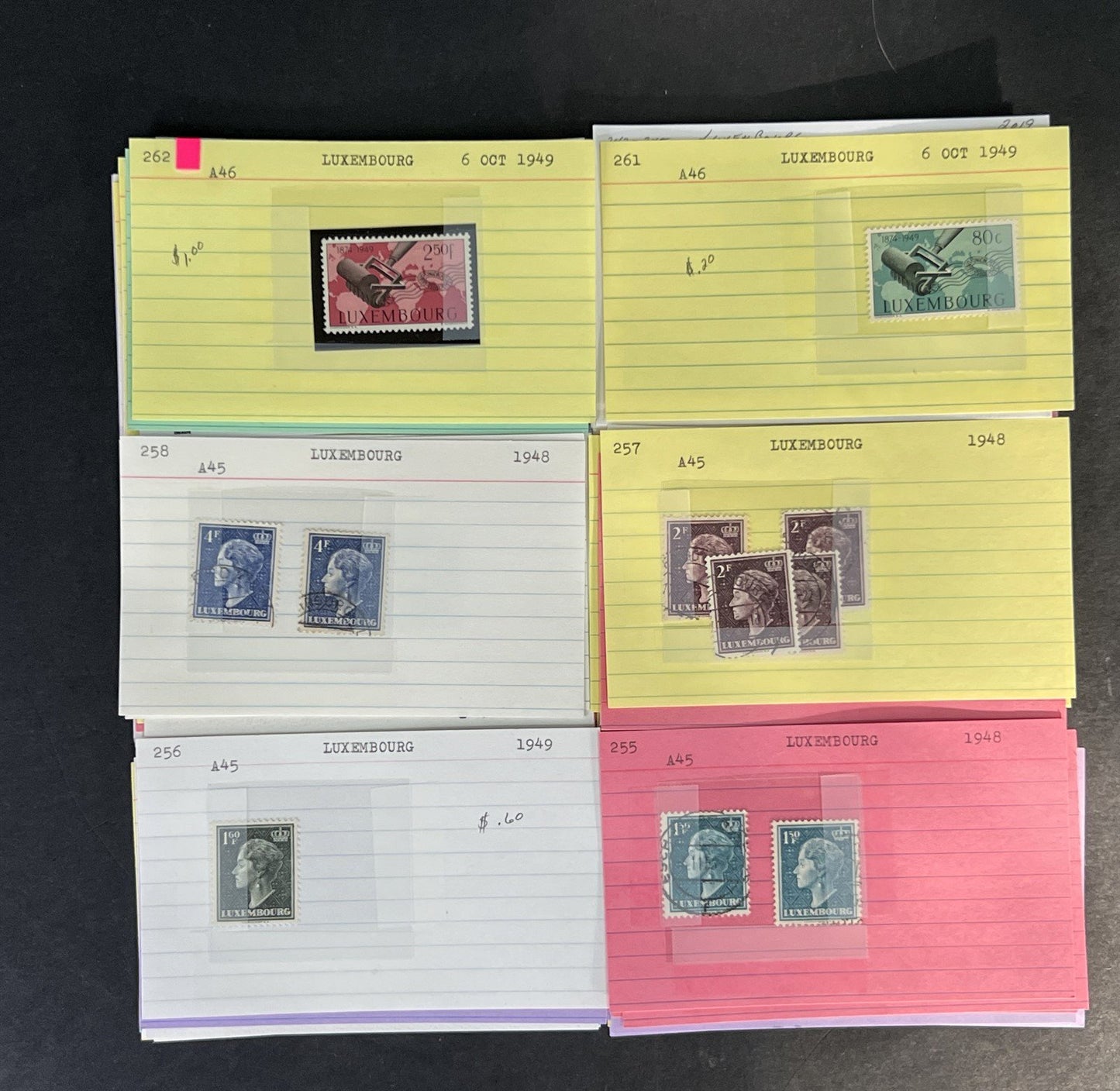 Luxembourg Stamp Collection Classics Dealer Cards Mint/Used Mix $207 CV ZAYIX