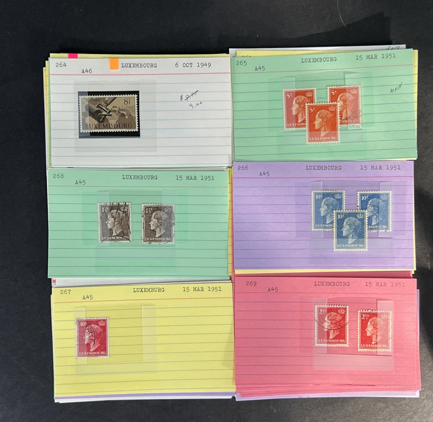 Luxembourg Stamp Collection Classics Dealer Cards Mint/Used Mix $207 CV ZAYIX
