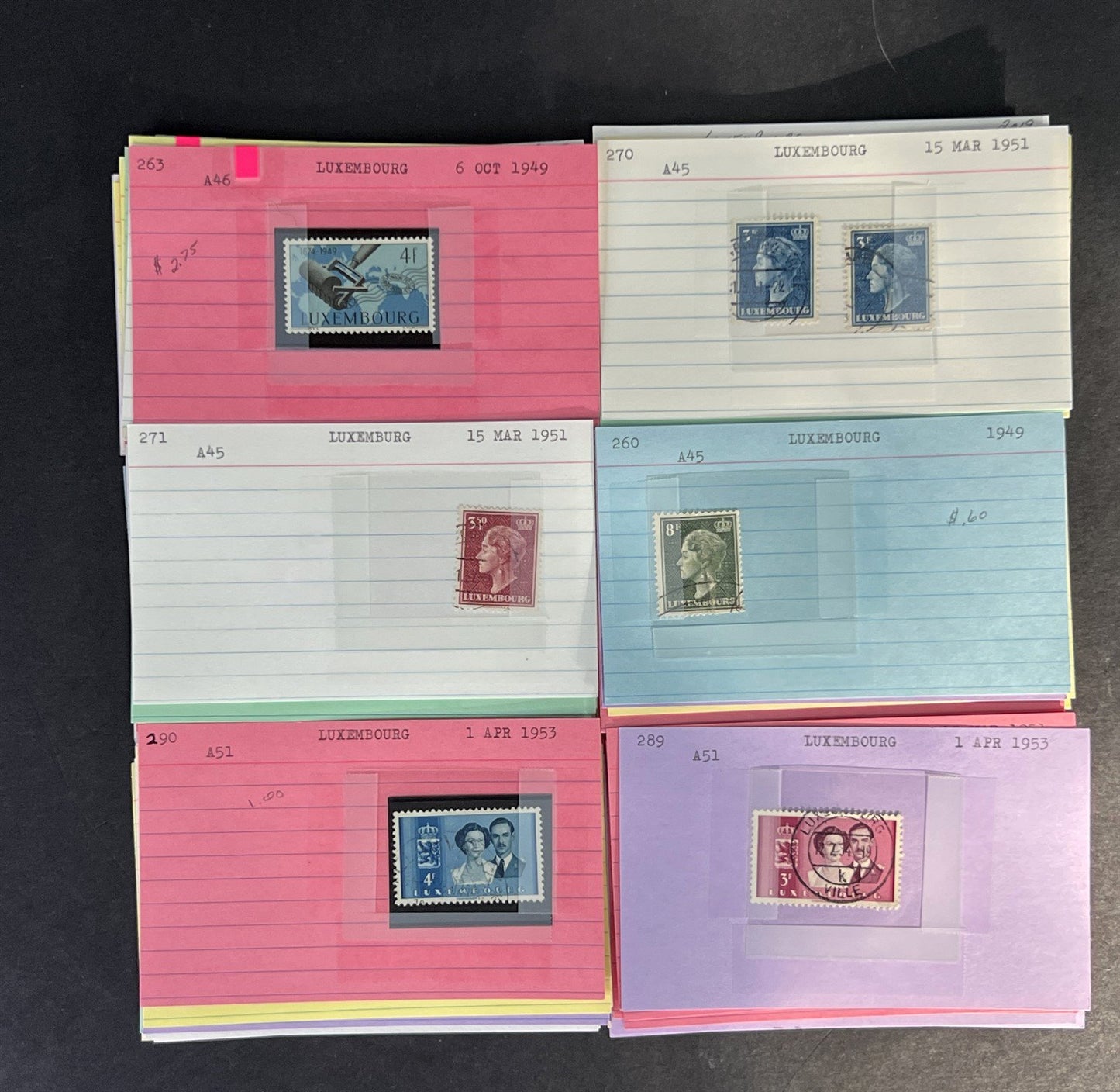 Luxembourg Stamp Collection Classics Dealer Cards Mint/Used Mix $207 CV ZAYIX